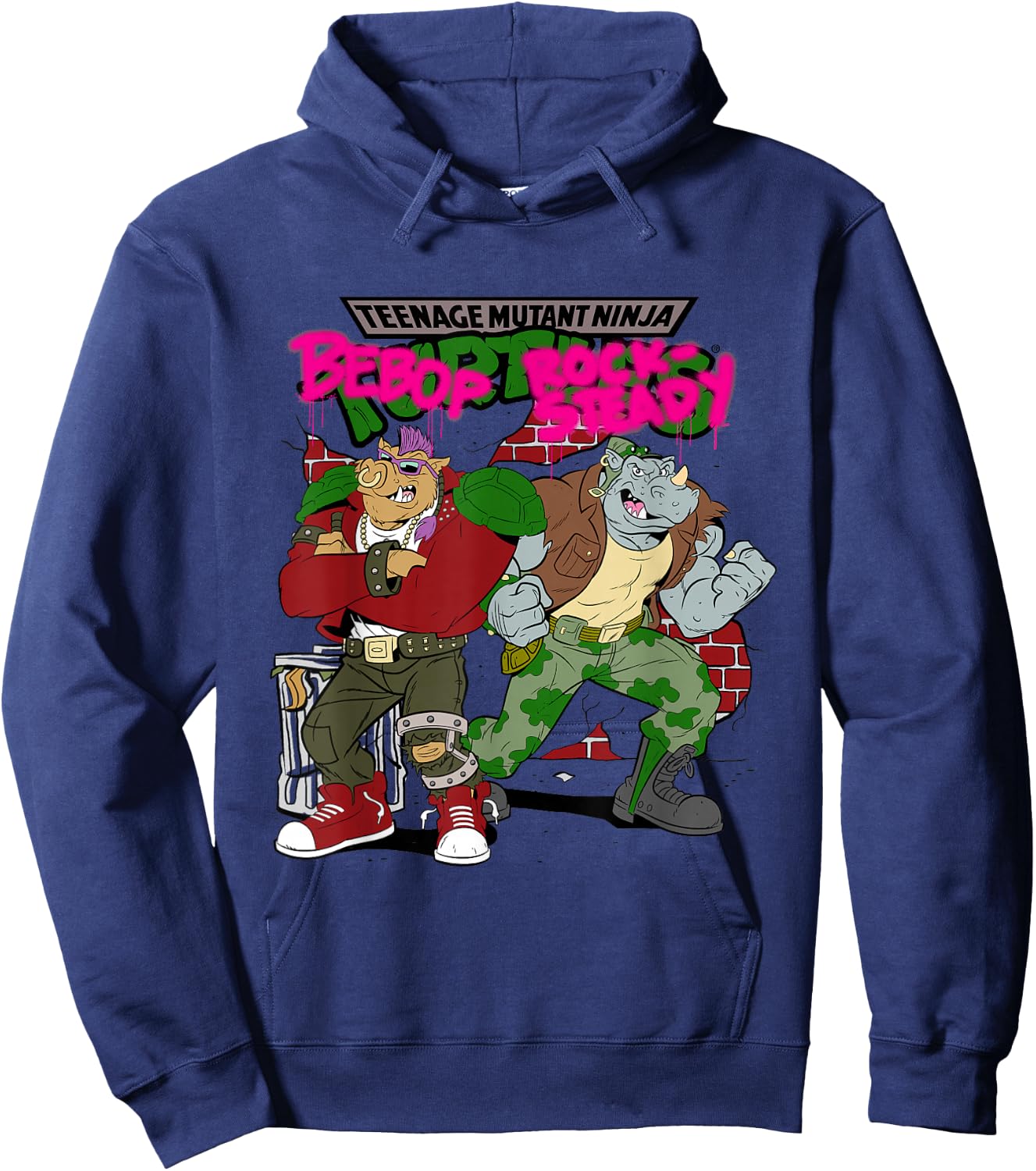 TMNT Bebop and Rocksteady Graffiti Small Hoodie - Hoodie | Navy