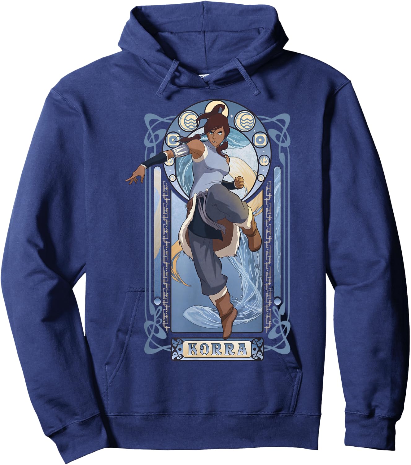 The Legend of Korra Elements Korra Art Nouveau Poster Hoodie - Hoodie | Navy