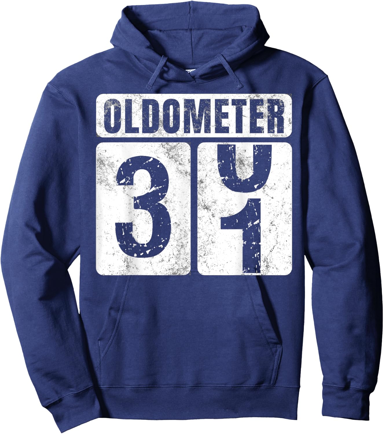 Oldometer 31 Shirt Vintage Funny 31st Birthday Gift Hoodie - Hoodie | Navy
