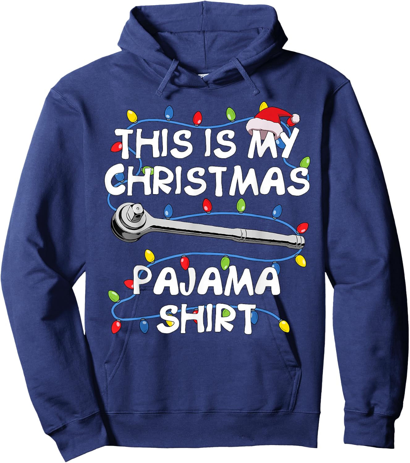 Preetes Men's Christmas Auto Mechanic Hoodie - Hoodie | Navy