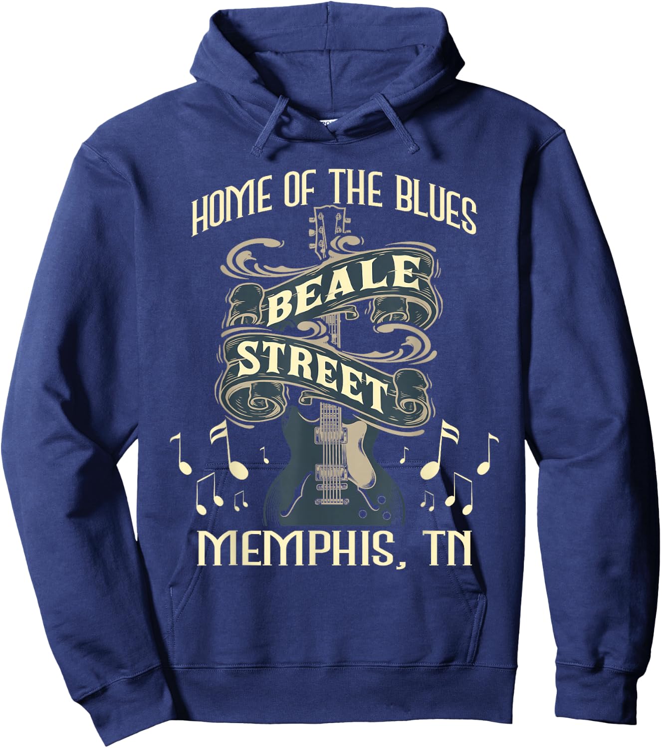 Home of The Blues Beale Street Memphis - Musician Guitarist Hoodie - Hoodie | Navy