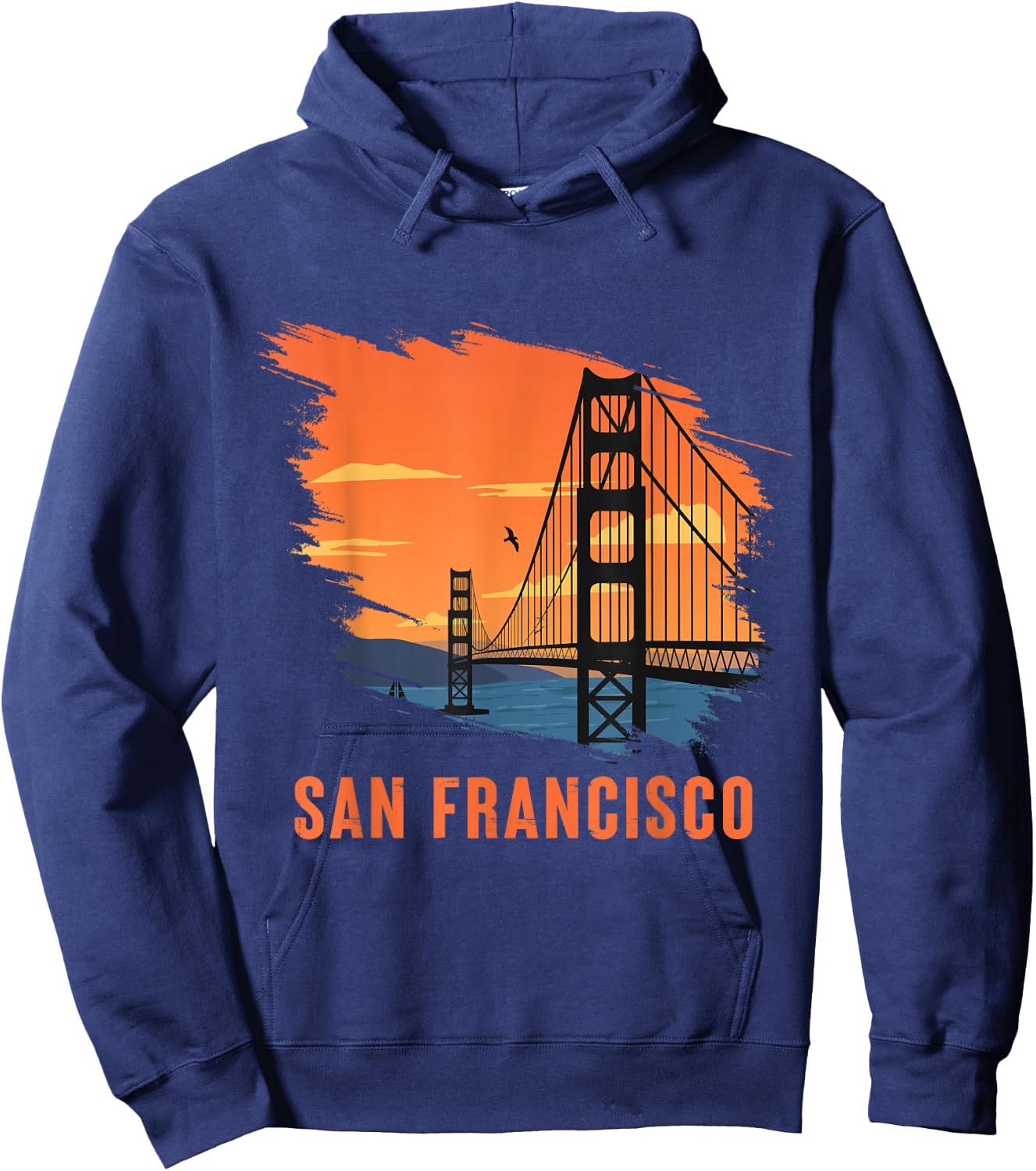 San Francisco Retro Golden Gate Bridge from California Hoodie - Hoodie | Navy