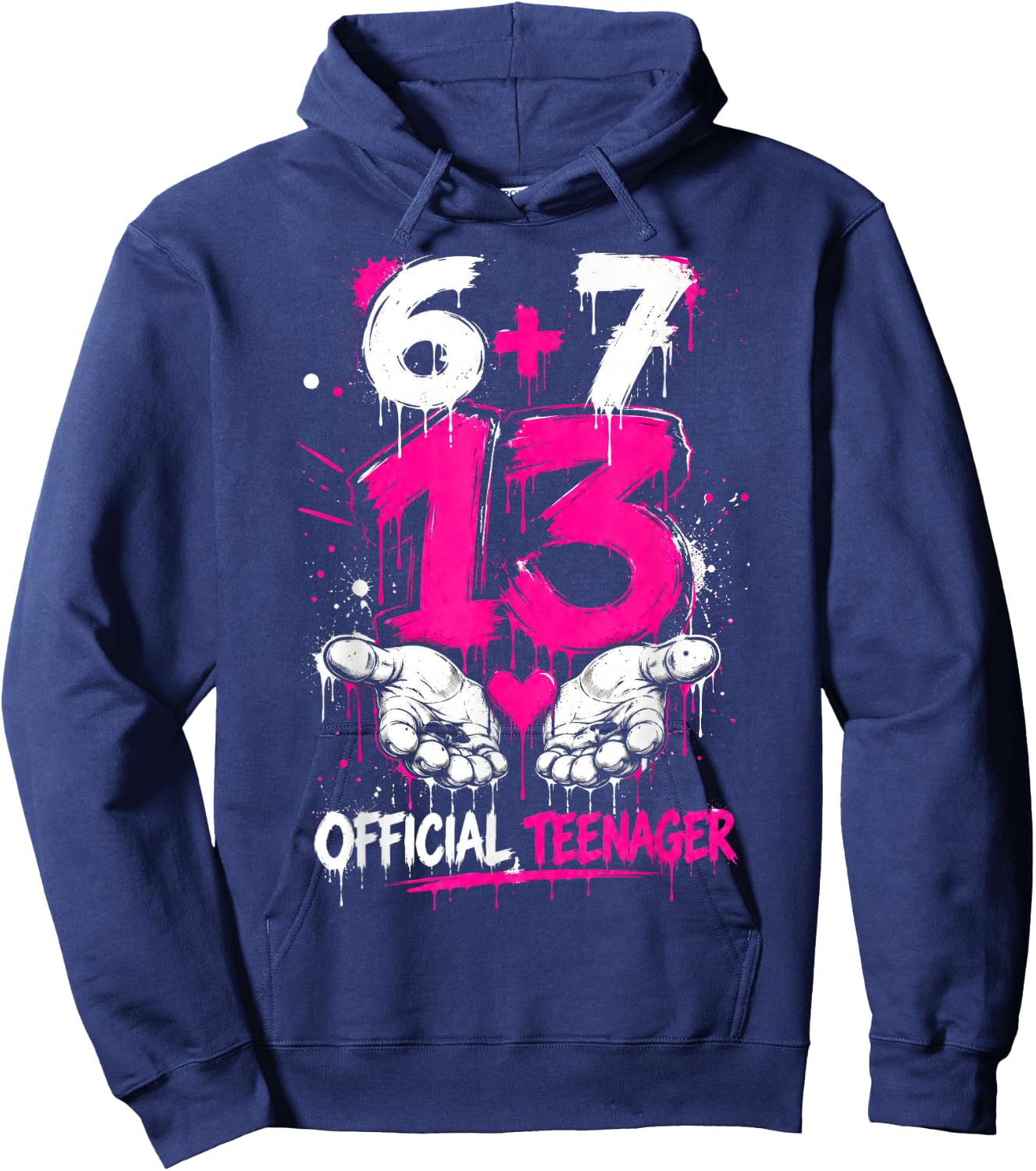 13th Birthday Official Teenager Birthday 6+7 Girls Birthday Hoodie - Hoodie | Navy