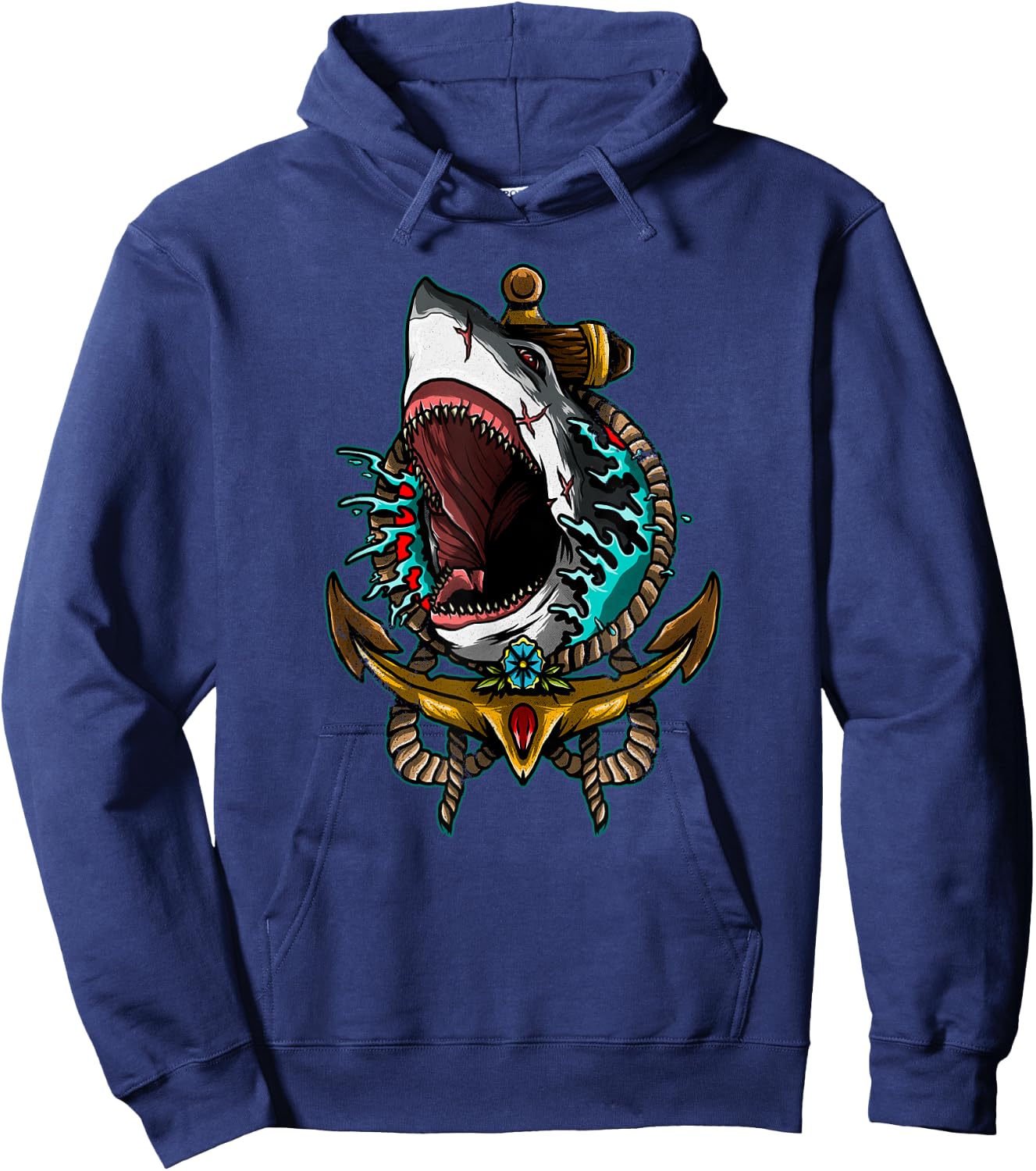 Shark Attack Heavy Death Metal Shark Gothic Occult Lover Hoodie - Hoodie | Navy