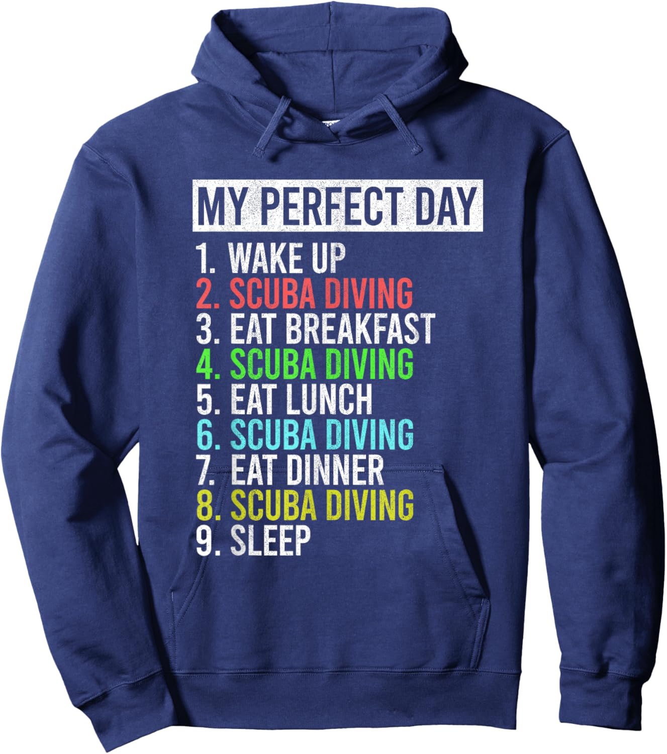My Perfect Day Scuba Diving Dive Funny Underwater Diver Hoodie - Hoodie | Navy