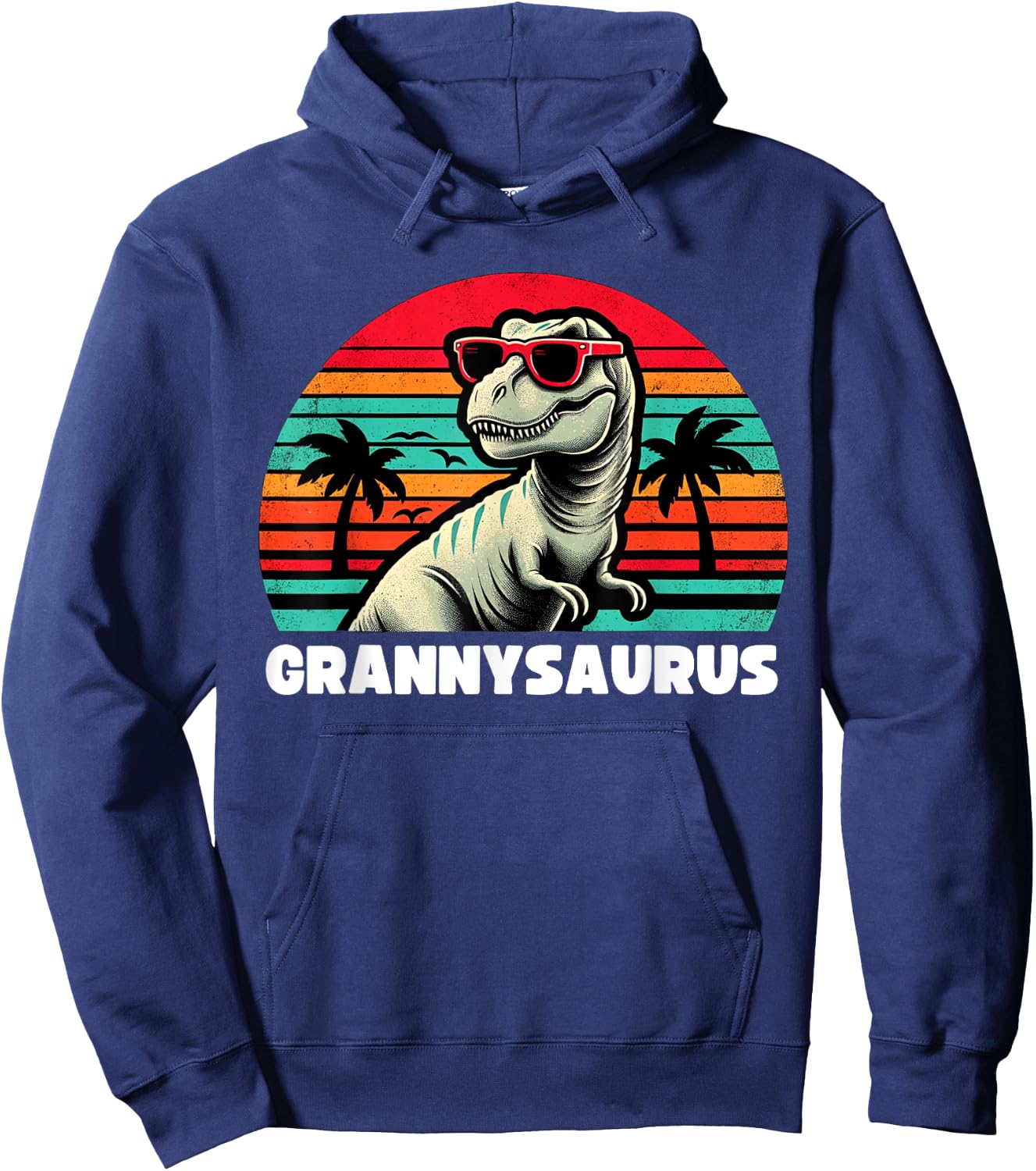 Grannysaurus Funny T Rex Granny Saurus Dinosaur Family Hoodie - Hoodie | Navy