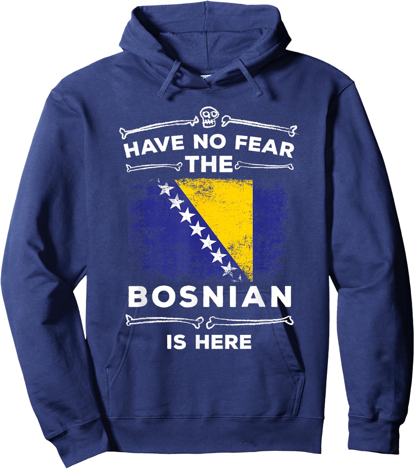 Funny Bosnia Shirt Bosnian Flag Bosnia and Herzegovina Roots Hoodie - Hoodie | Navy