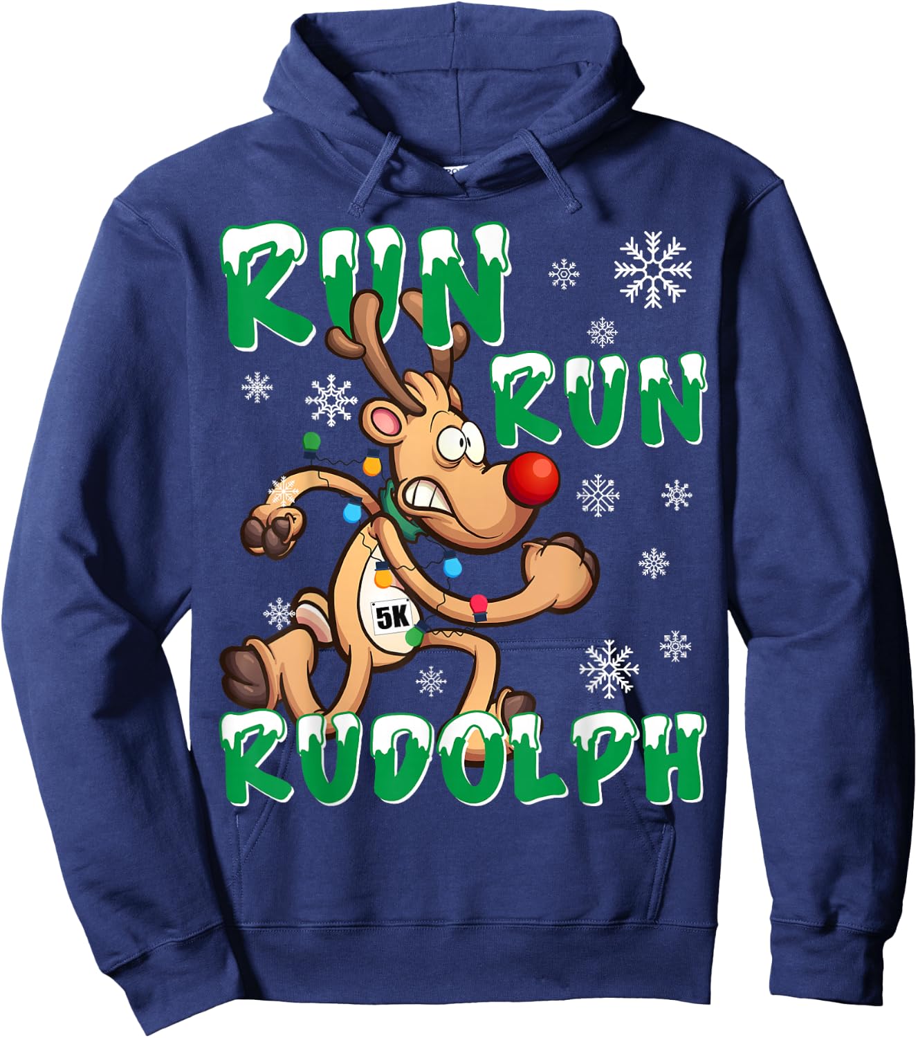 Christmas 5K Co Christmas 5K Run Rudolph Holiday Team Running Outfit Hoodie - Hoodie | Navy