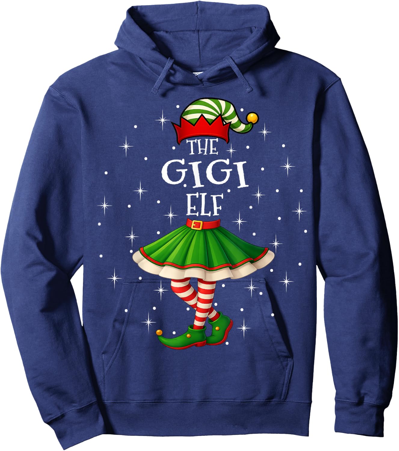 Gigi Elf Christmas Family Matching Women Girls Xmas Party Hoodie - Hoodie | Navy