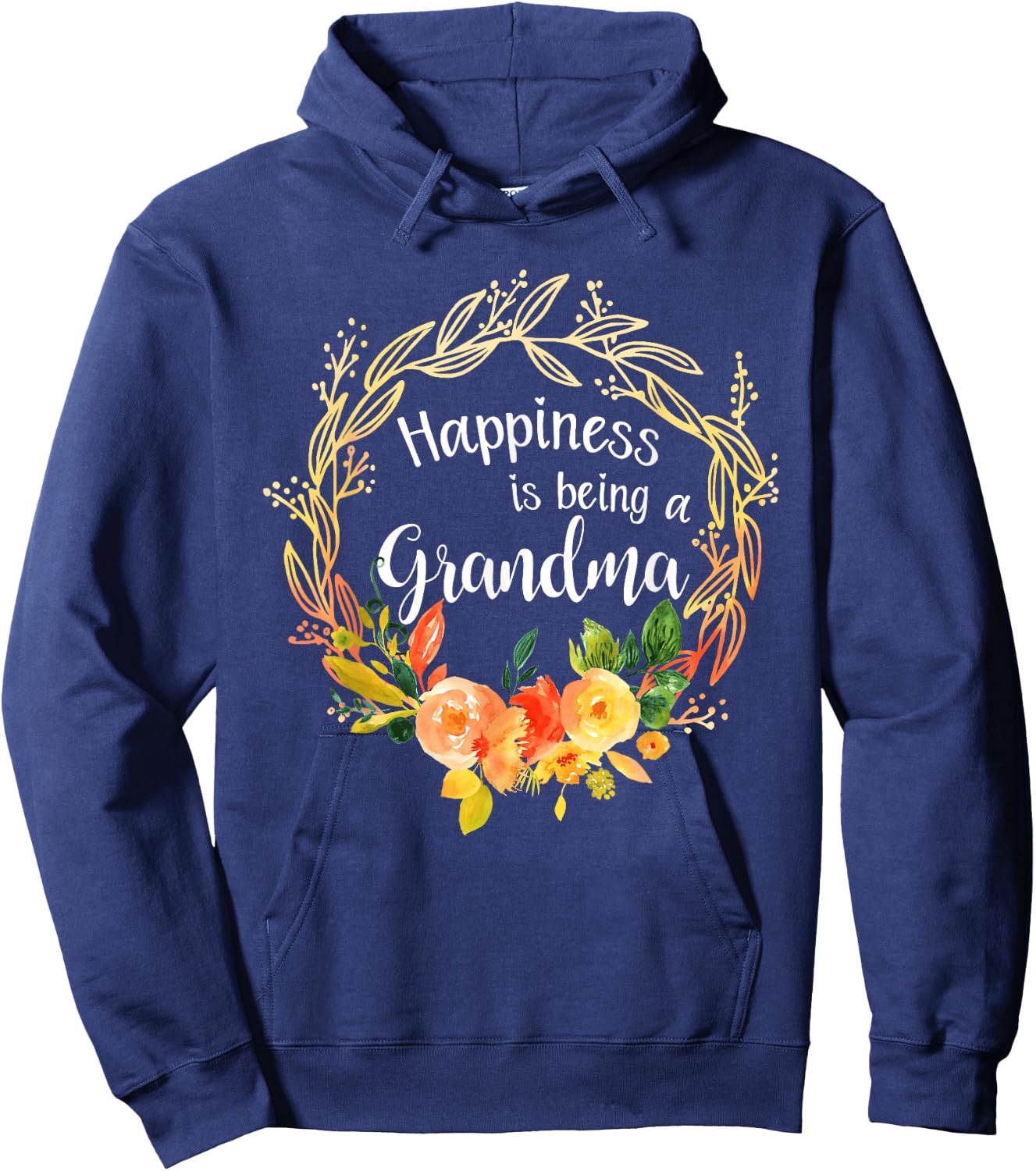 Happiness is being a Grandma Announcement Mothers Day Hoodie - Hoodie | Navy