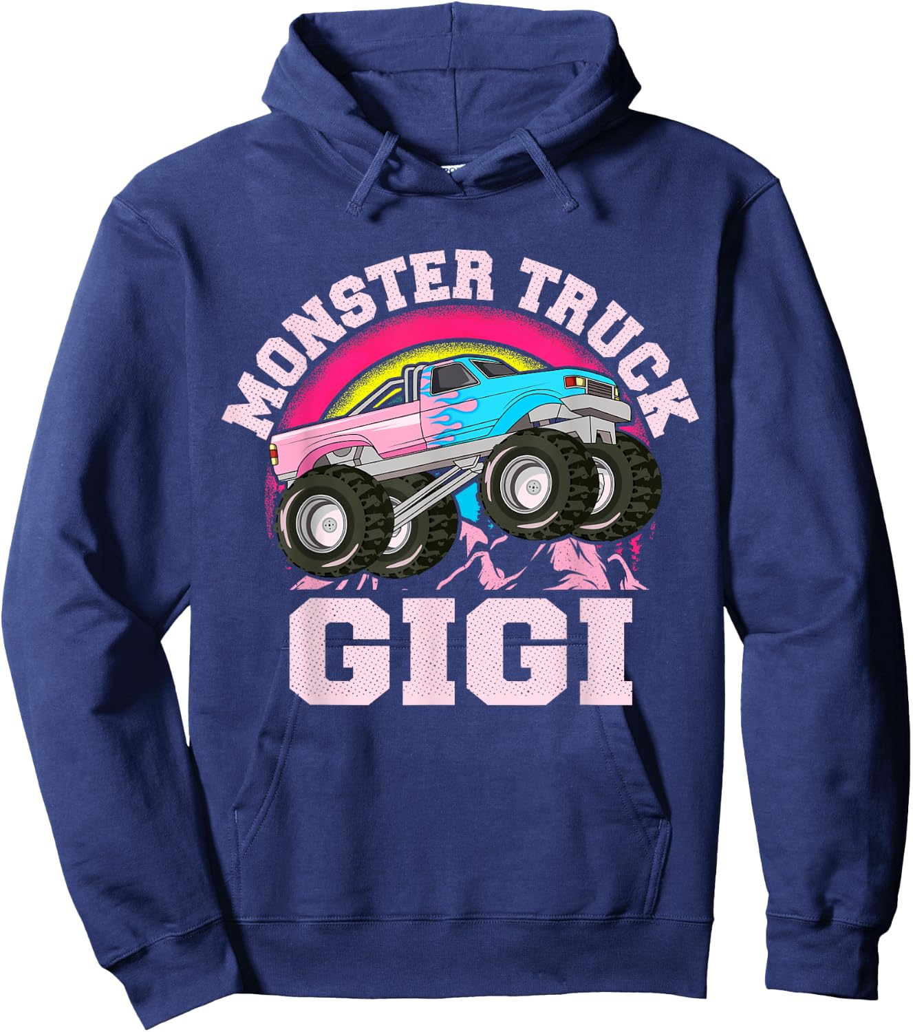 Monster Truck Gigi Matching Family Monster Truck Grandma Hoodie - Hoodie | Navy