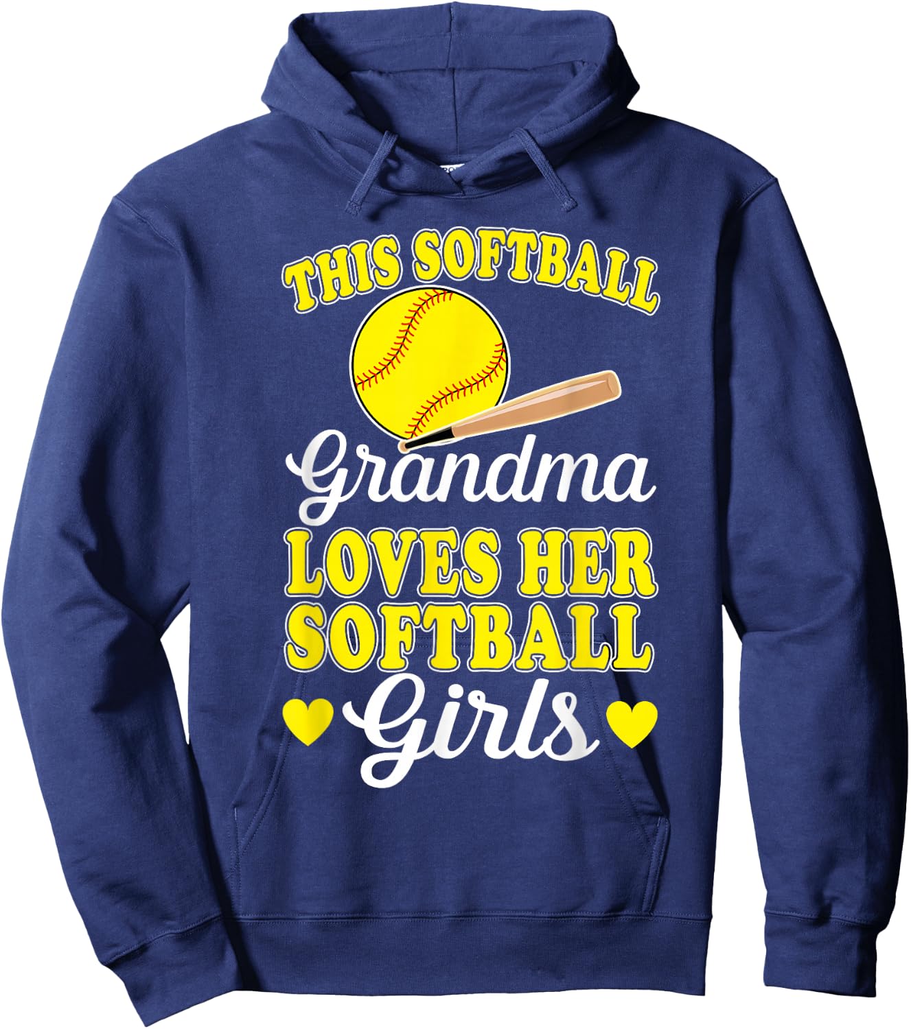 This Softball Grandma Loves Her Softball Girls Softball Hoodie - Hoodie | Navy