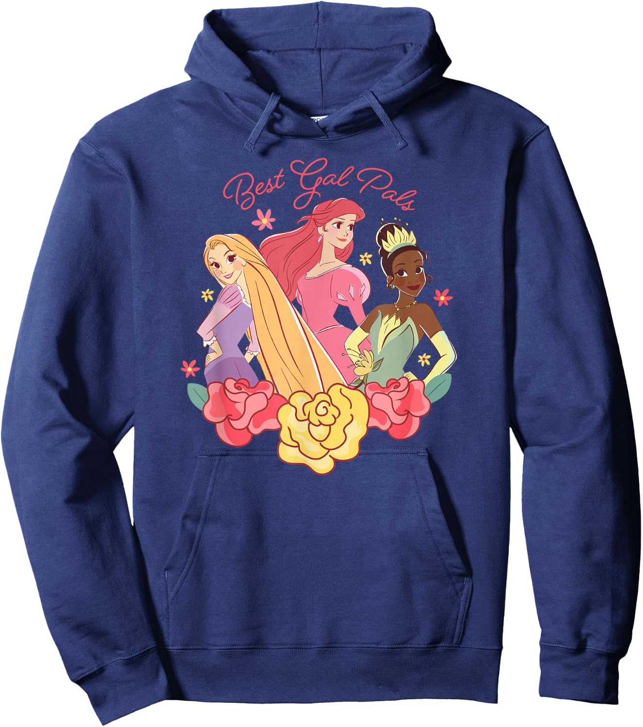 Disney Princess Rapunzel Ariel Tiana Best Gal Pals Valentine Hoodie - Hoodie | Navy
