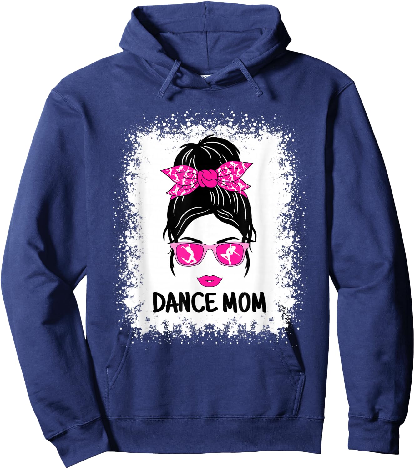 Funny Dance Mom Messy Bun Women Ladies Dancing ,Black Hoodie - Hoodie | Navy