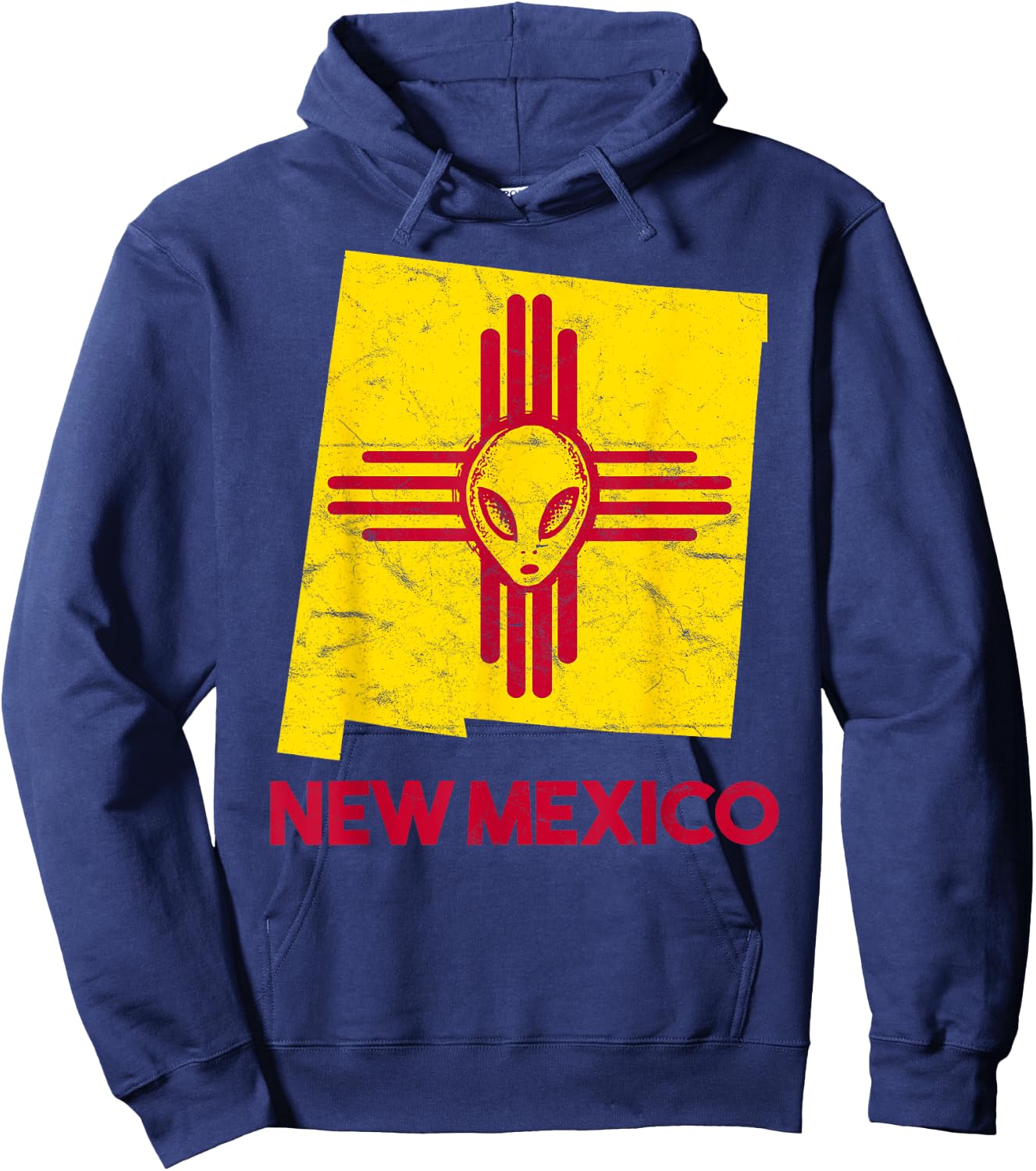 Roswell, New Mexico Flag Space Aliens Zia NM Souvenir Hoodie - Hoodie | Navy