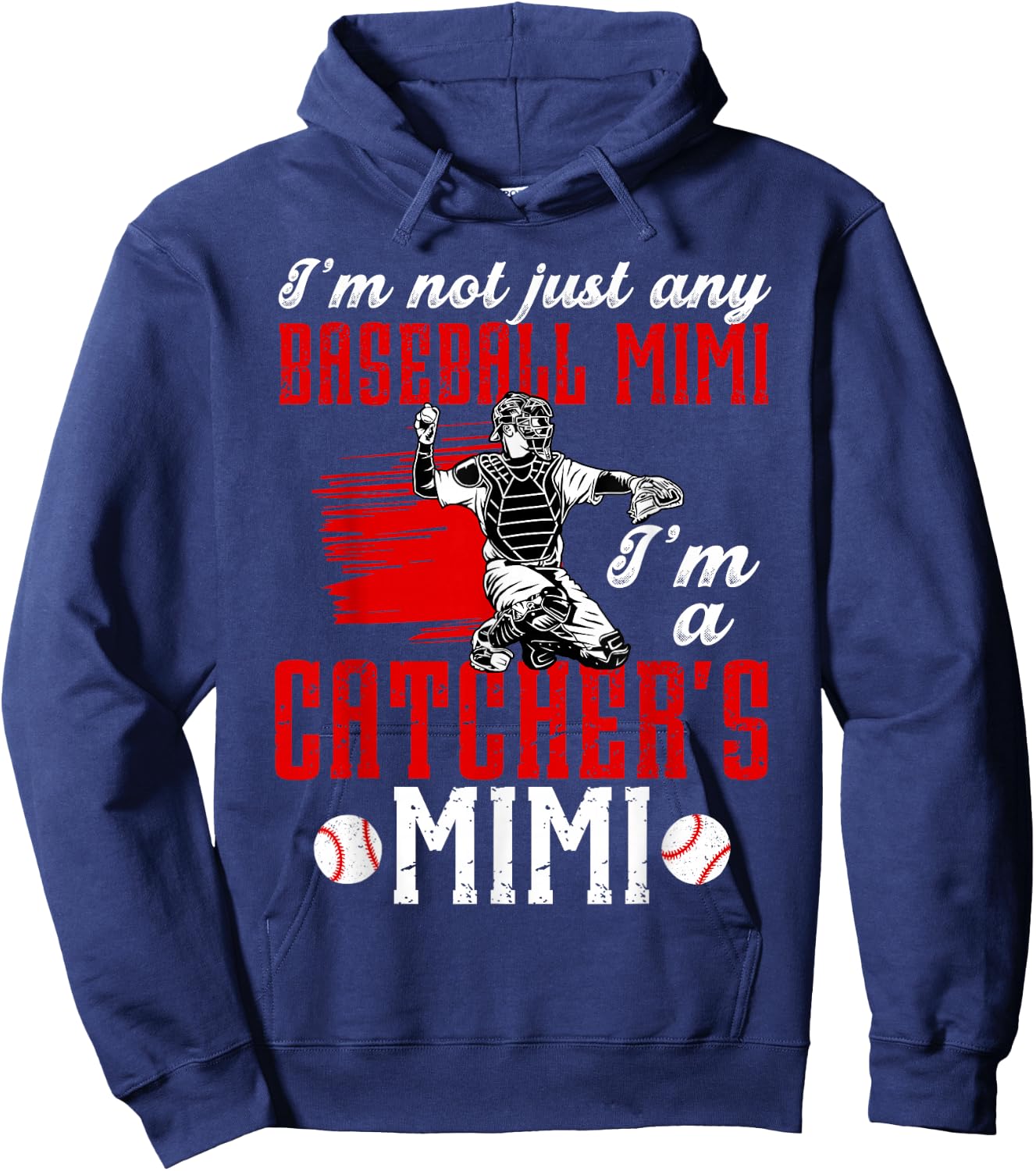 I'm A Baseball Catcher Mimi of A Baseball Catcher Hoodie - Hoodie | Navy