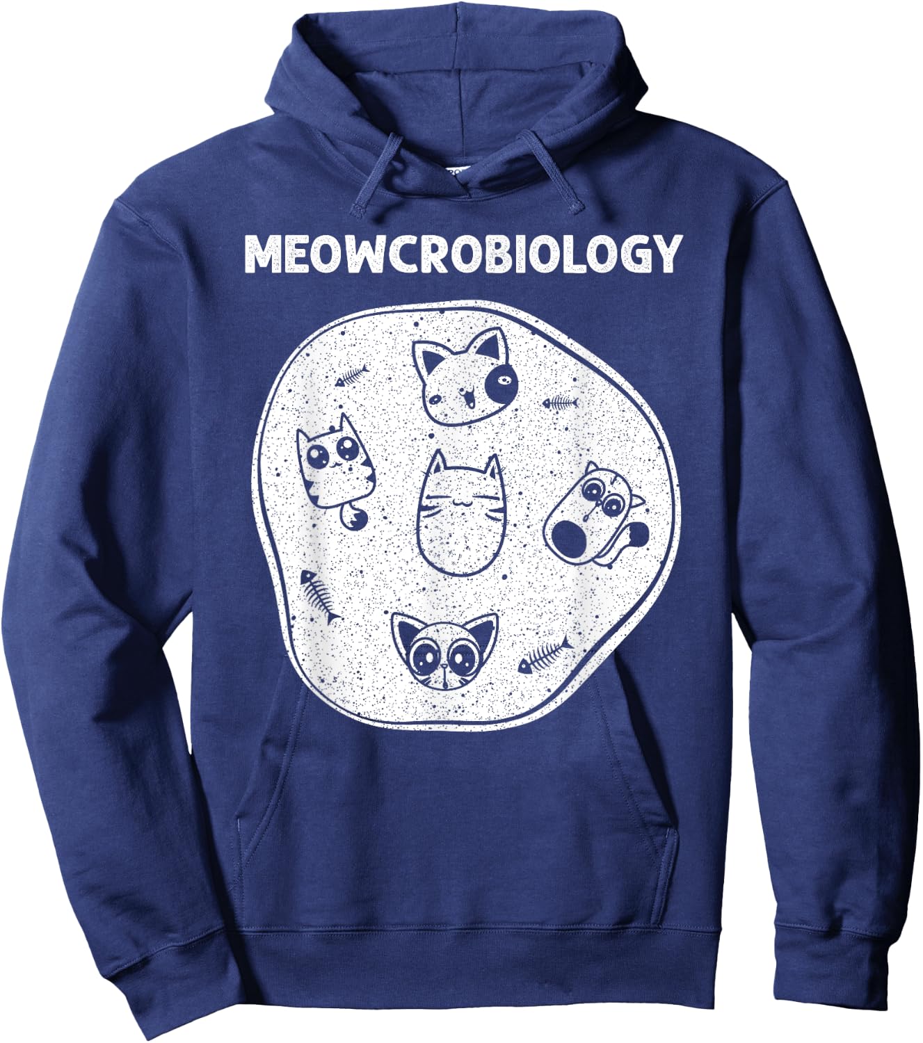 Funny Science Cat Designs Women Meow Microbiologists Hoodie - Hoodie | Navy