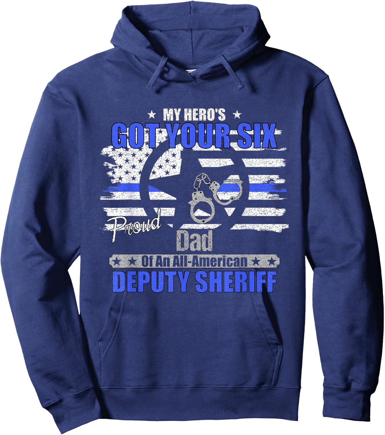 Deputy Sheriff Proud Dad Graphic Hoodie - Hoodie | Navy