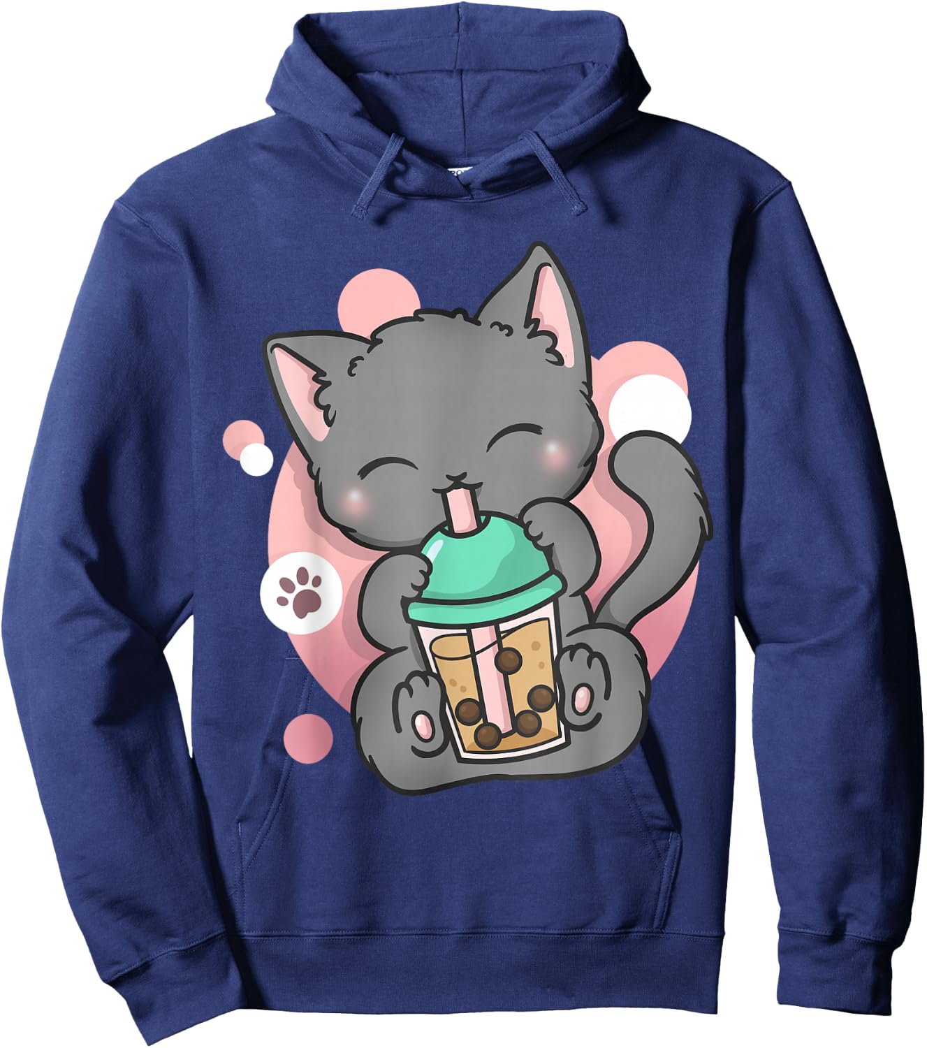 Cat Boba Tea Bubble Tea Anime Kawaii Neko Hoodie - Hoodie | Navy