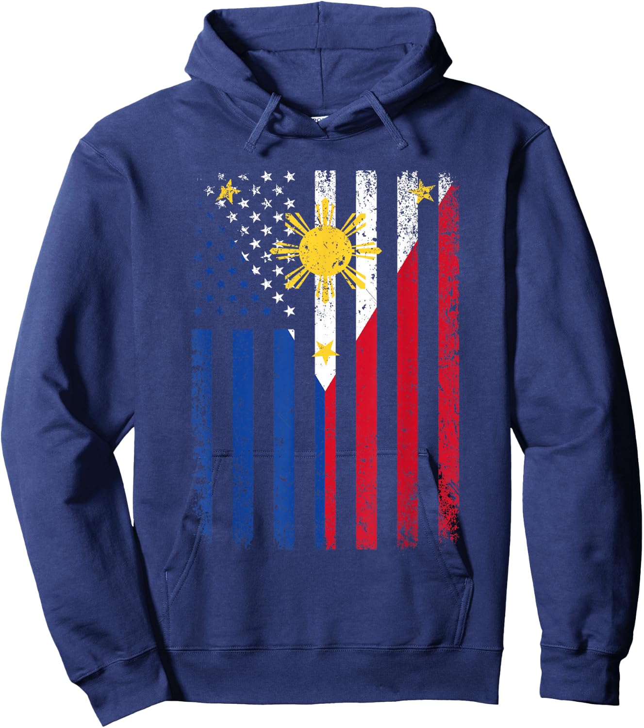 Philippines USA Flag 4th of July American Philippine Flag Hoodie - Hoodie | Navy