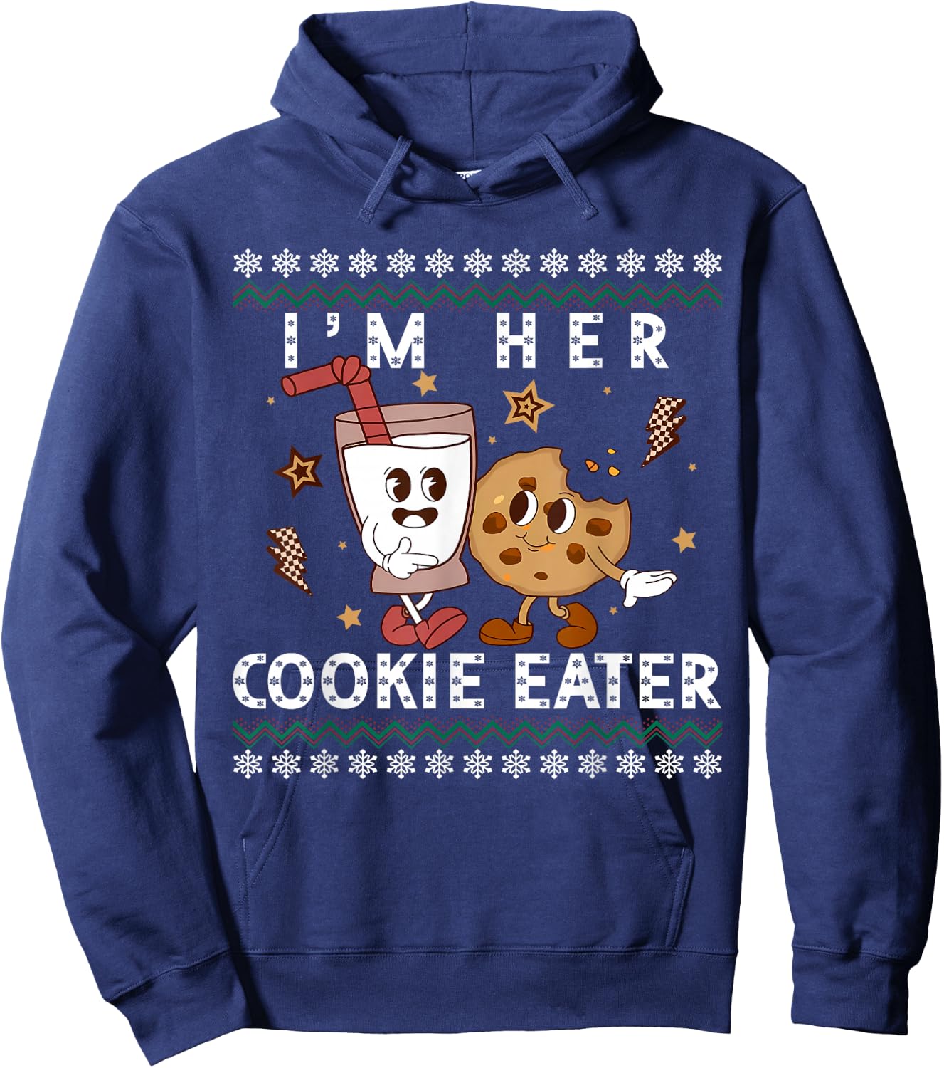 Cute Funny I'm Her Cookie Eater I'm His Milk Drinker Xmas Hoodie - Hoodie | Navy