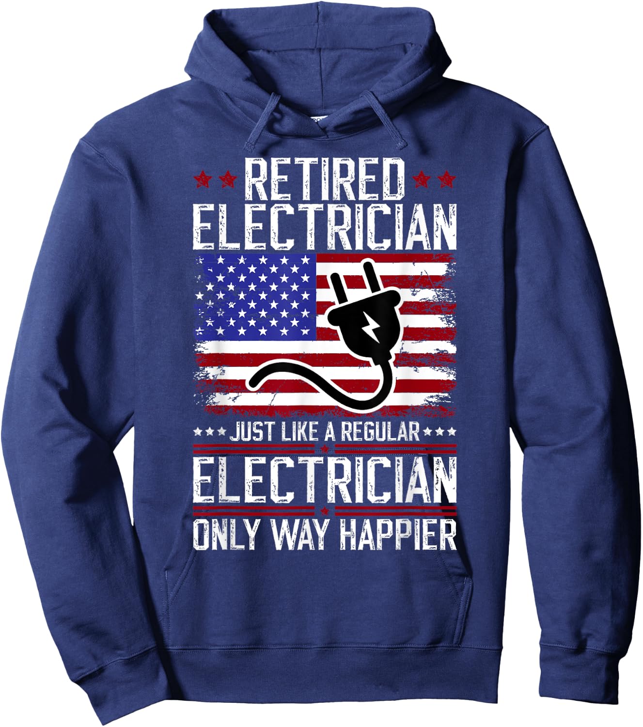 Funny Retired Electrician Retirement Electrician Retirement Hoodie - Hoodie | Navy