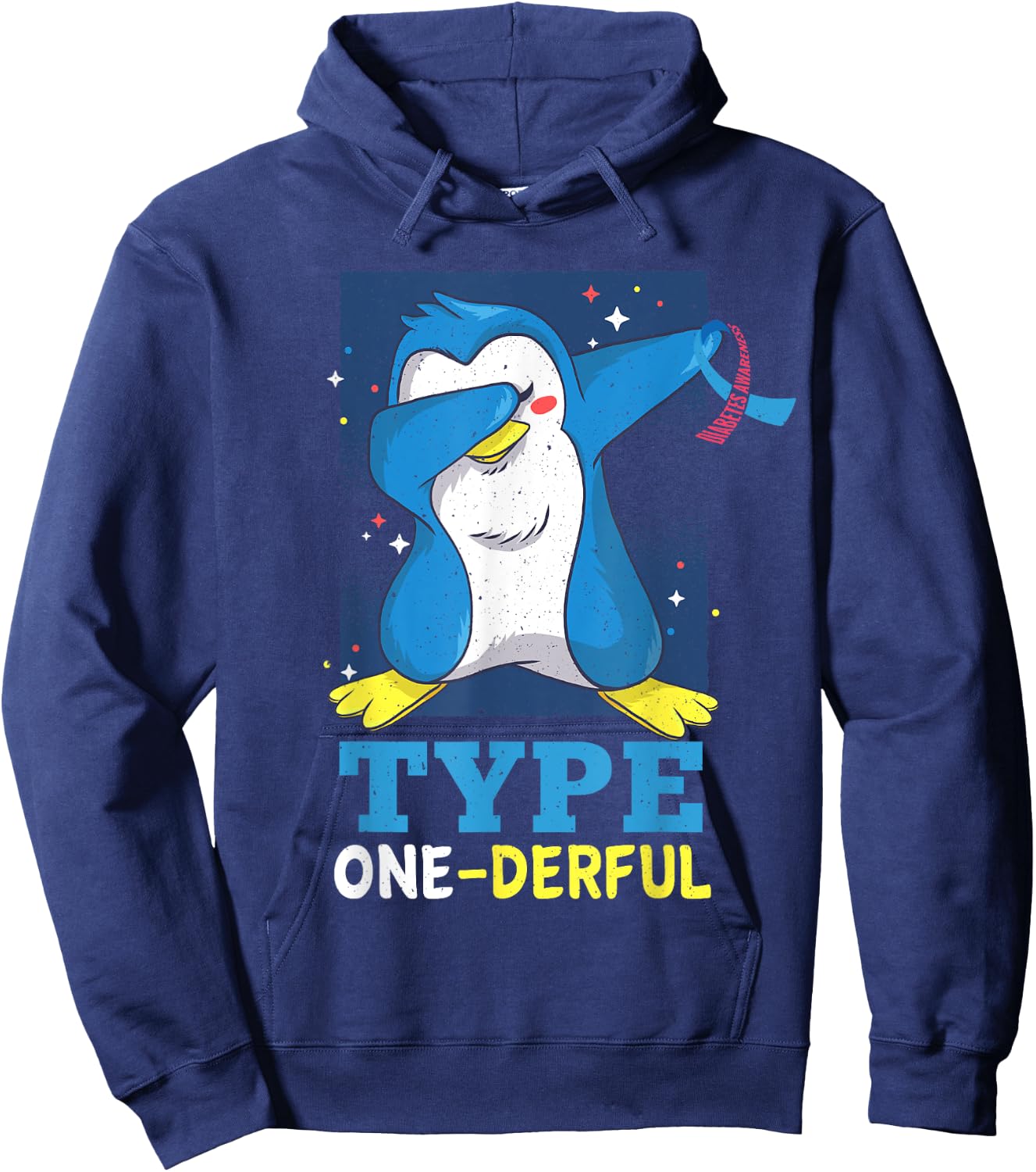 Type 1 Diabetes Kids Funny Diabetic Penguin Hoodie - Hoodie | Navy