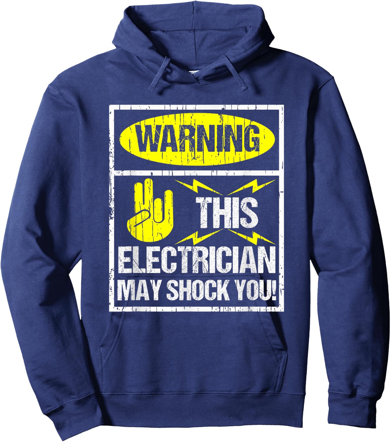 Warning May Shock You Funny Electrician With Shocker Hoodie - Hoodie | Navy
