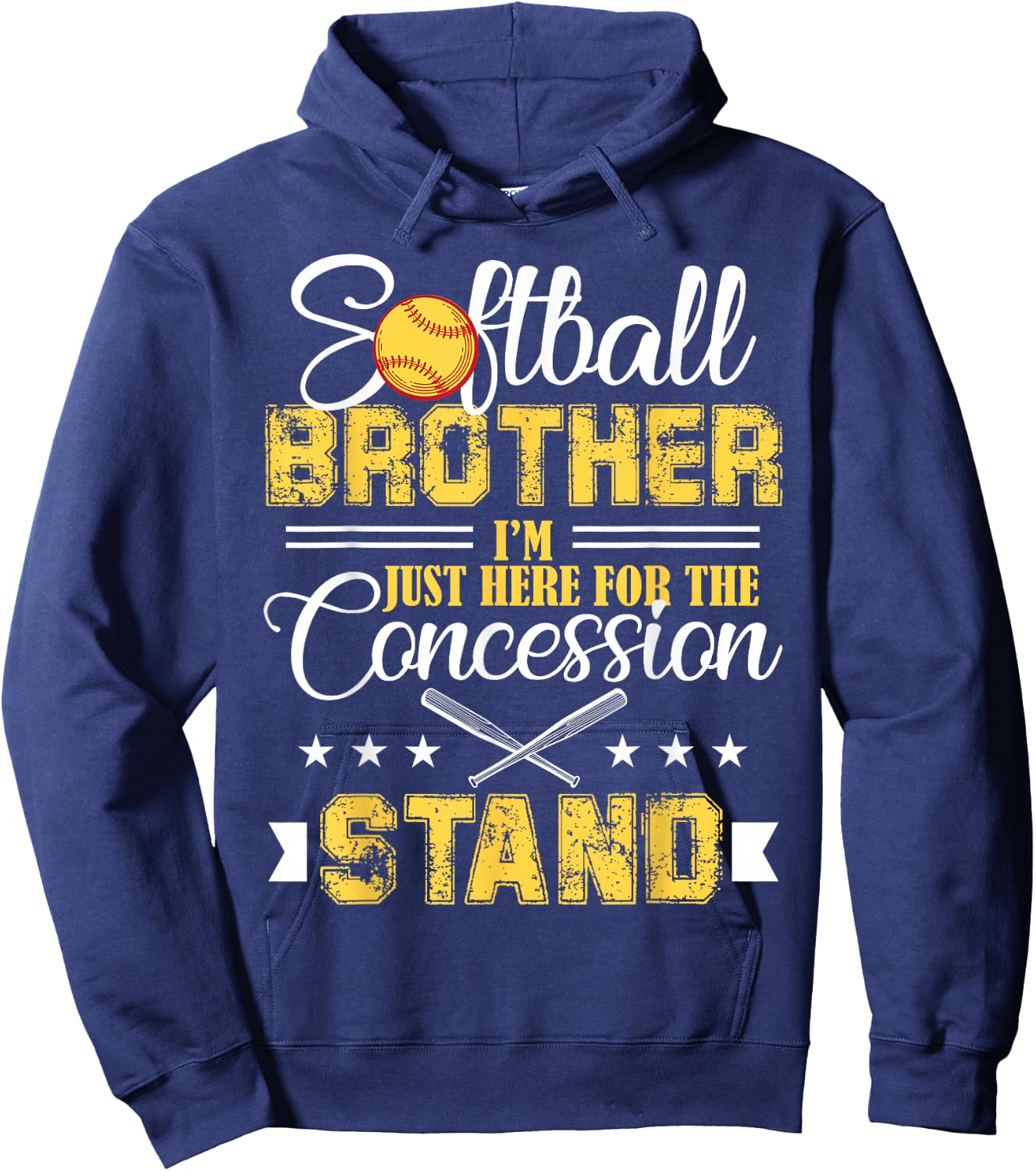 Softball Brother I'm Just Here For The Concession Stand Hoodie - Hoodie | Navy