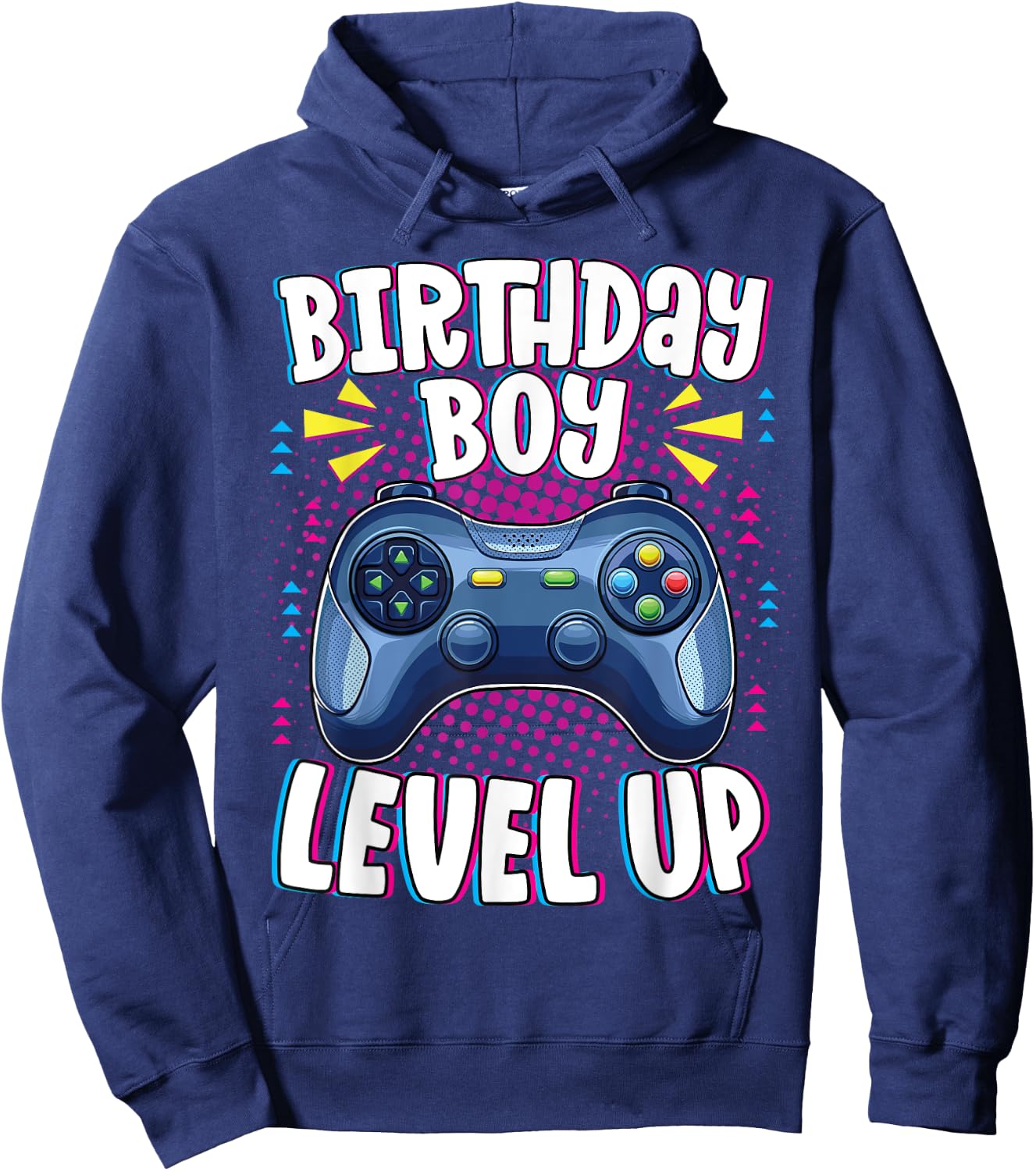Birthday Boy Shirt Level Up Boys Matching Gamer Birthday Hoodie - Hoodie | Navy