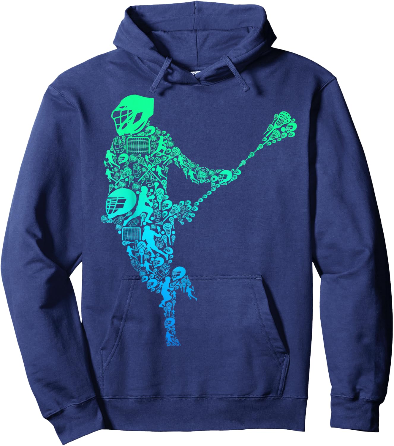 Lacrosse Player Youth Men Boys Kids Small Hoodie - Hoodie | Navy
