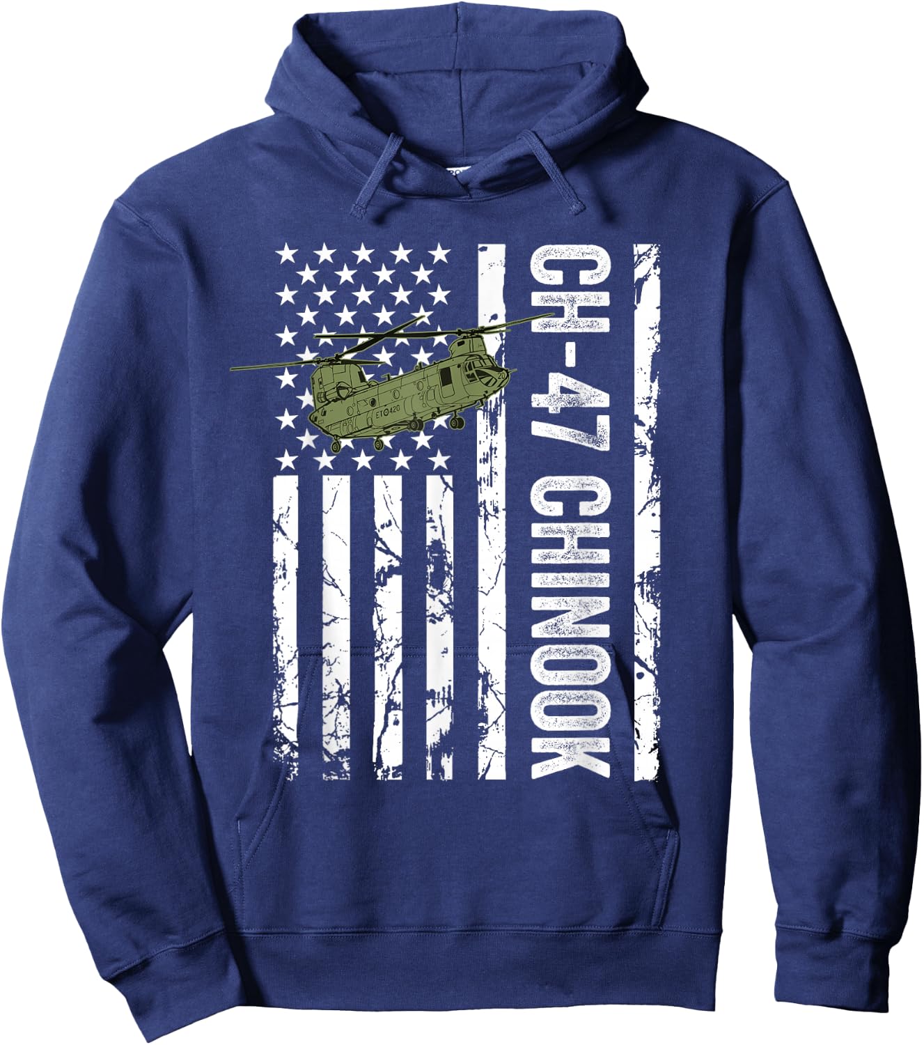 CH-47 Chinook Helicopter USA Flag Active Duty Retired Pilot Hoodie - Hoodie | Navy