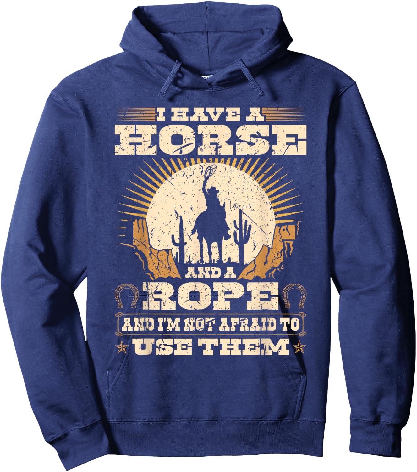 Funny Breakaway Roping Quote Cowboy Rodeo Calf Roping Hoodie - Hoodie | Navy