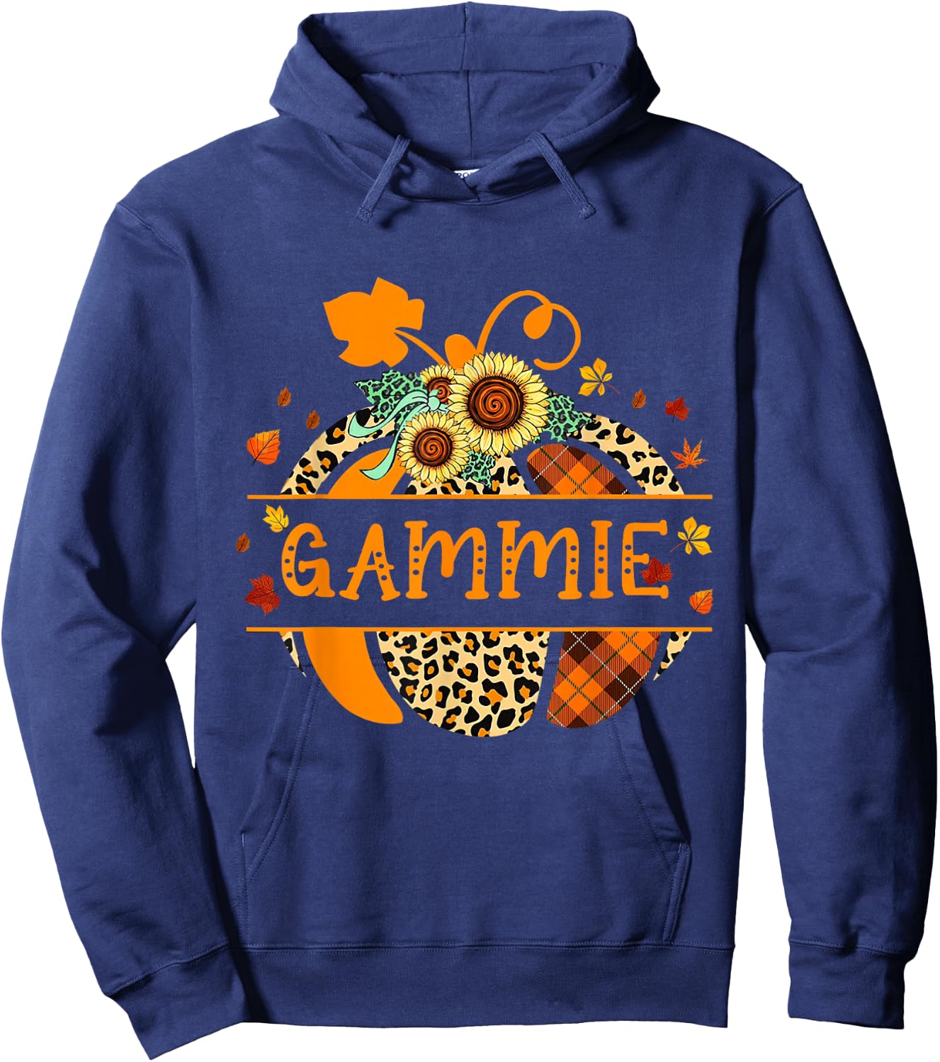 Thankful Grateful Gammie Pumpkin For Halloween, Thanksgiving Hoodie - Hoodie | Navy