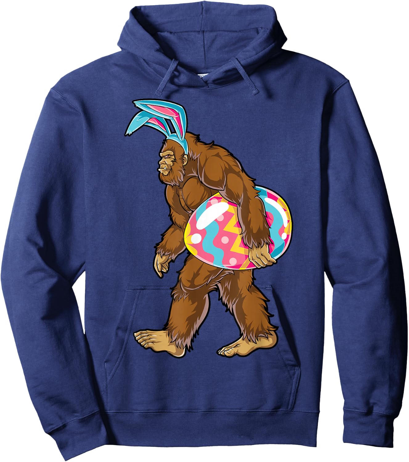 Bigfoot Easter Bunny Ears Egg Kids Boys Sasquatch Lover Gift Hoodie - Hoodie | Navy