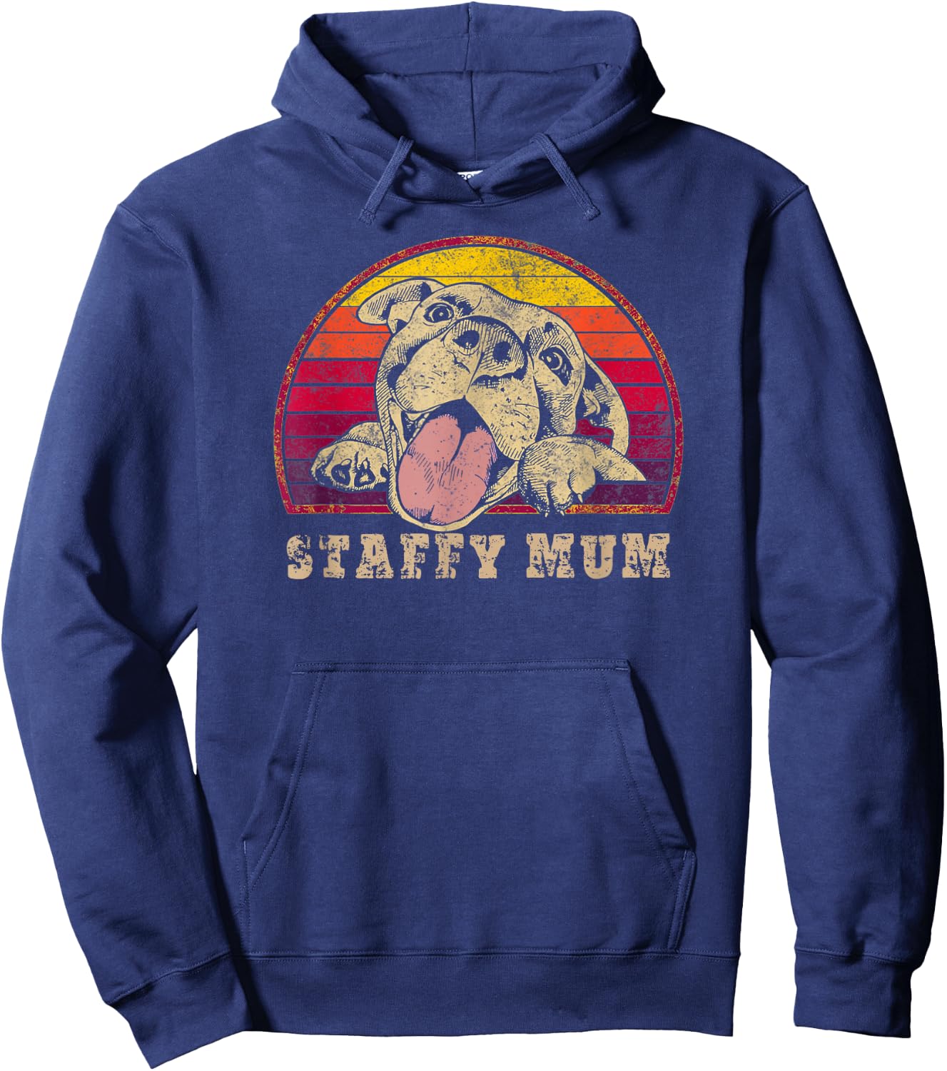 Staffy Mum - Staffy Mom - Staffy Mama - Funny Staffordshire Hoodie - Hoodie | Navy
