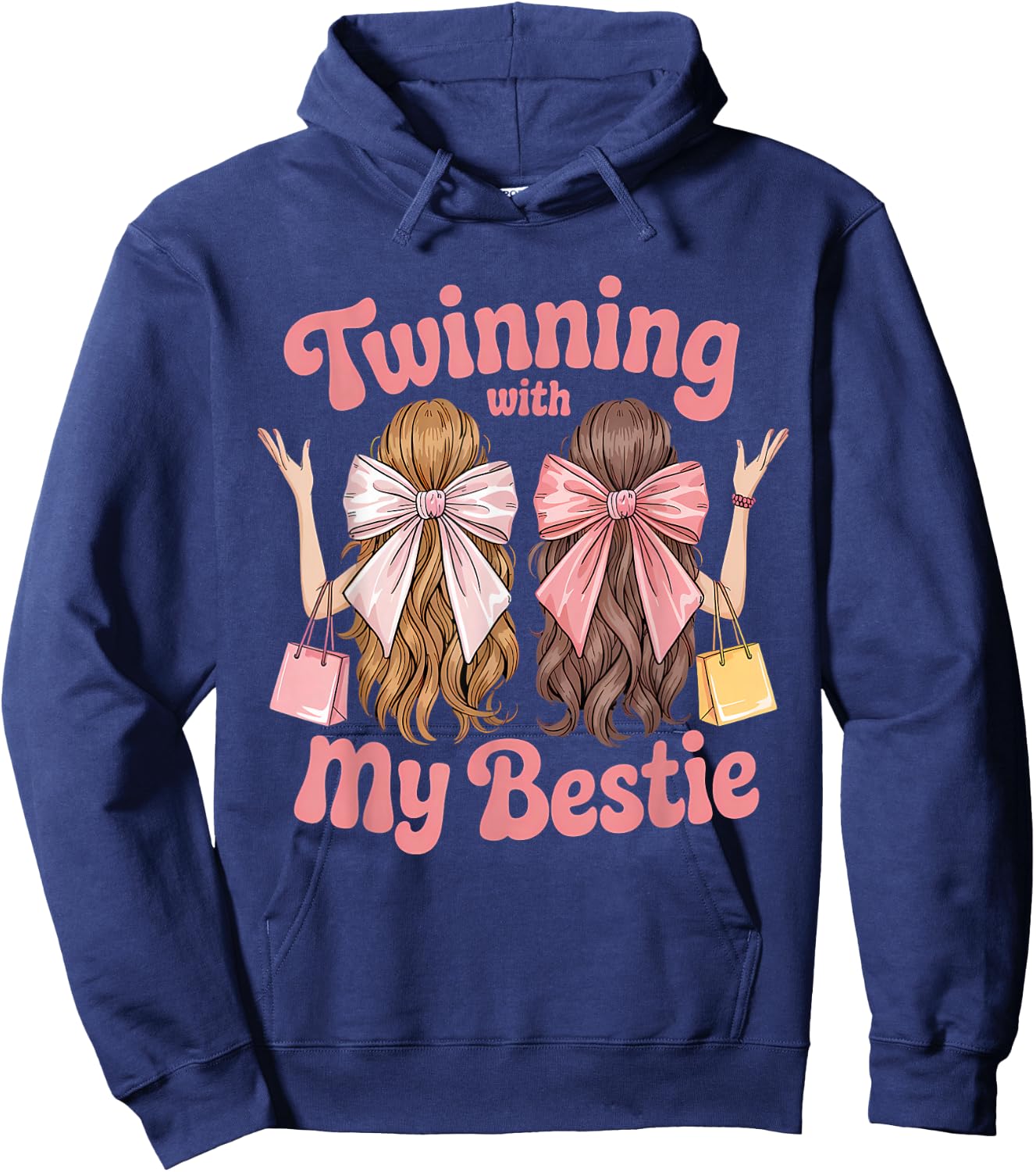 Friends Twinning With My Bestie Twin Matching Twins Friends Hoodie - Hoodie | Navy