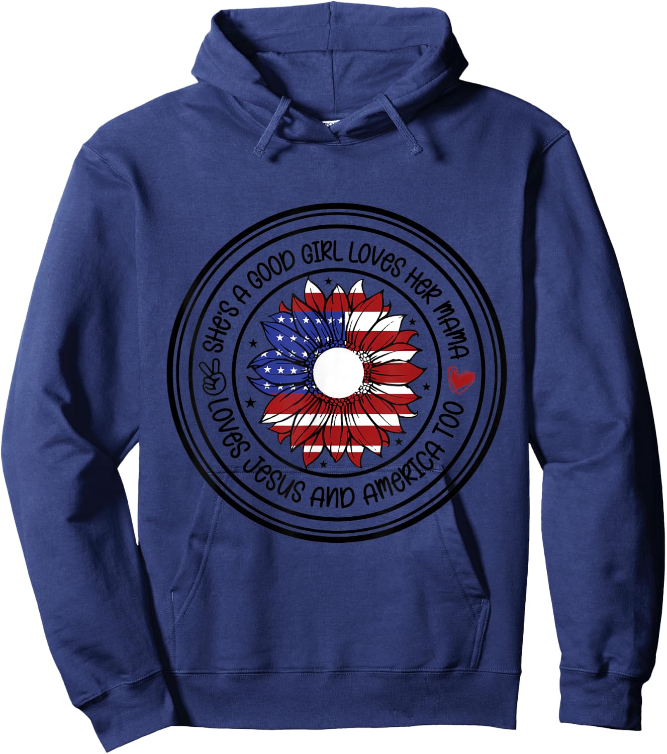 She's a Good Girl Loves her Mama Hoodie - Hoodie | Navy