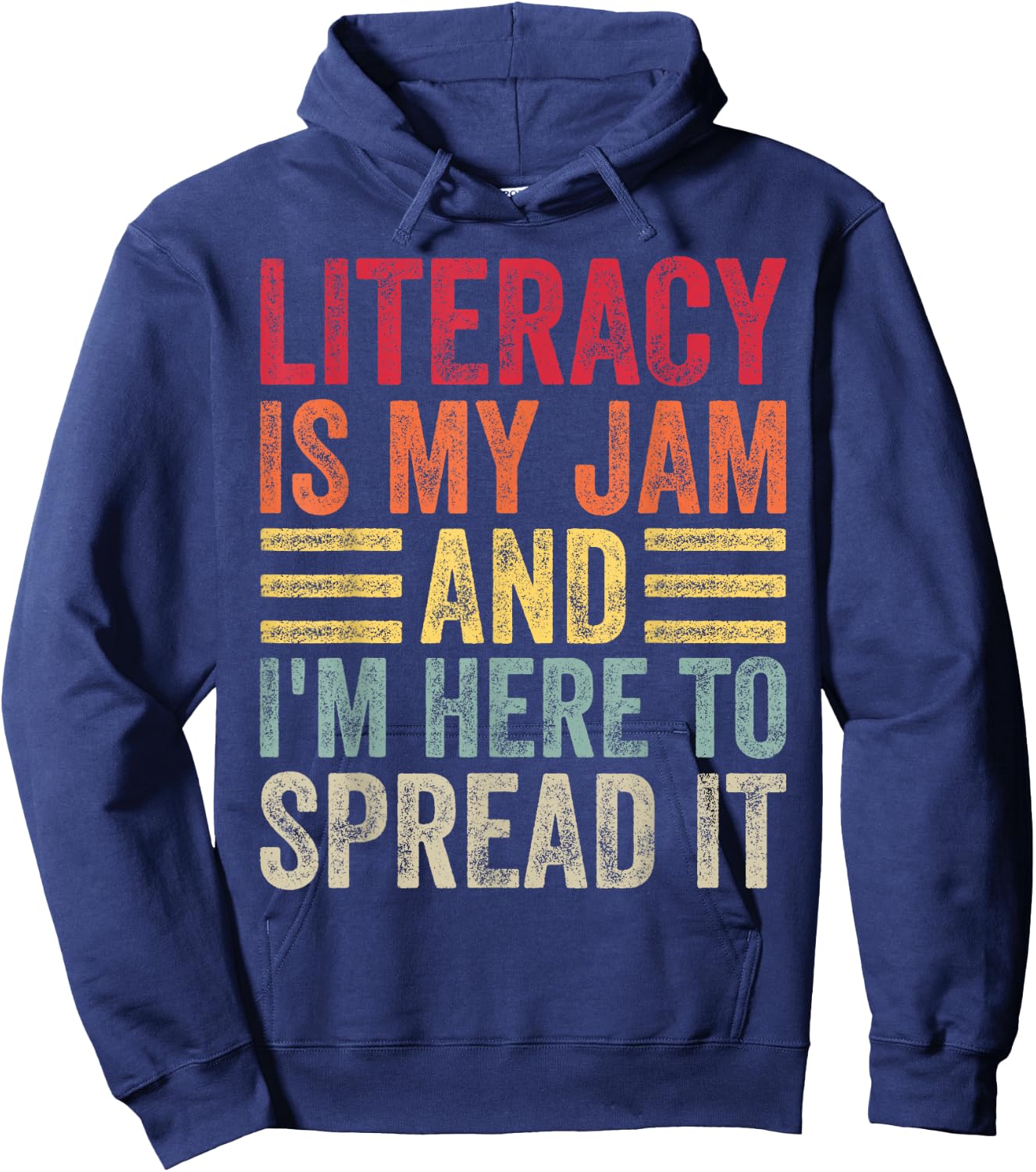Literacy Is My Jam Book Lover Reading for Teacher Librarians Hoodie - Hoodie | Navy