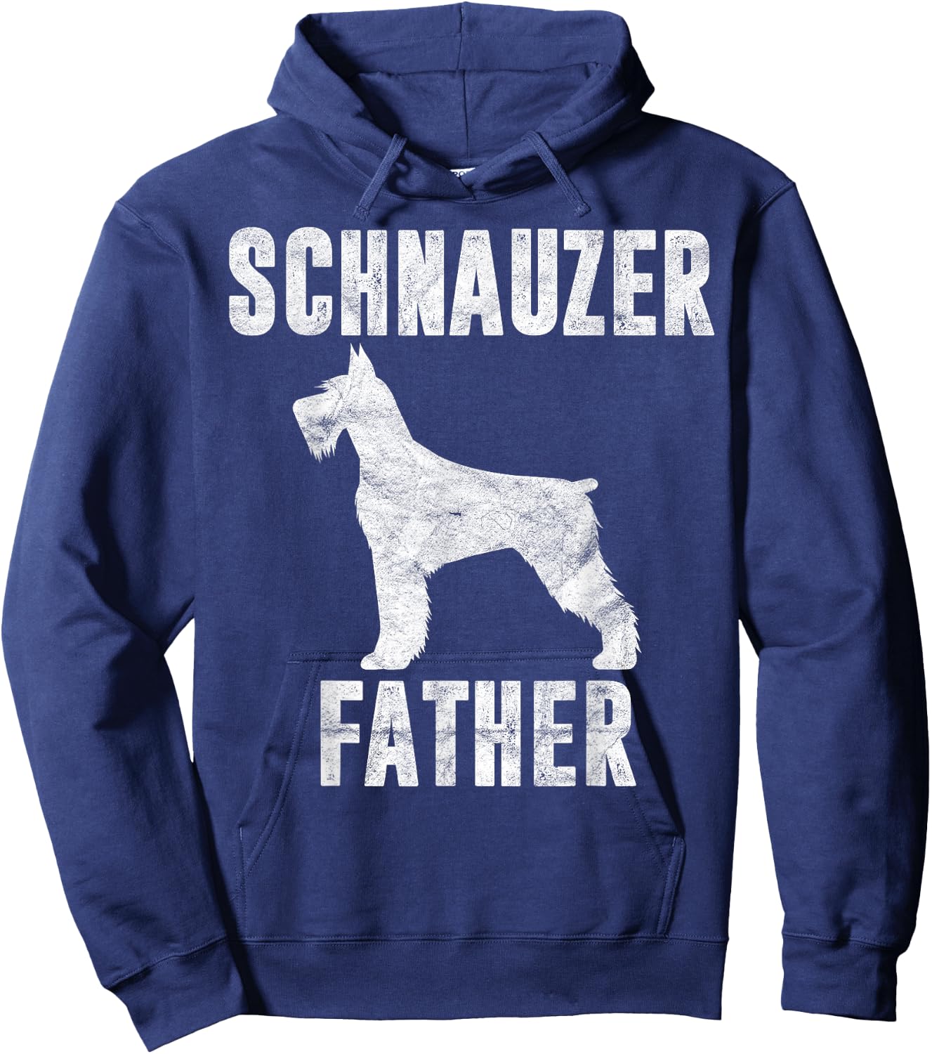 Vintage Schnauzer Dad Gift Daddy Standard Giant Dog Father Hoodie - Hoodie | Navy