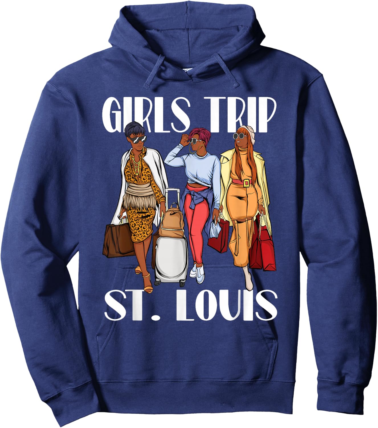 Girls Trip St. Louis 2026 Vacation Weekend Black Women Hoodie - Hoodie | Navy