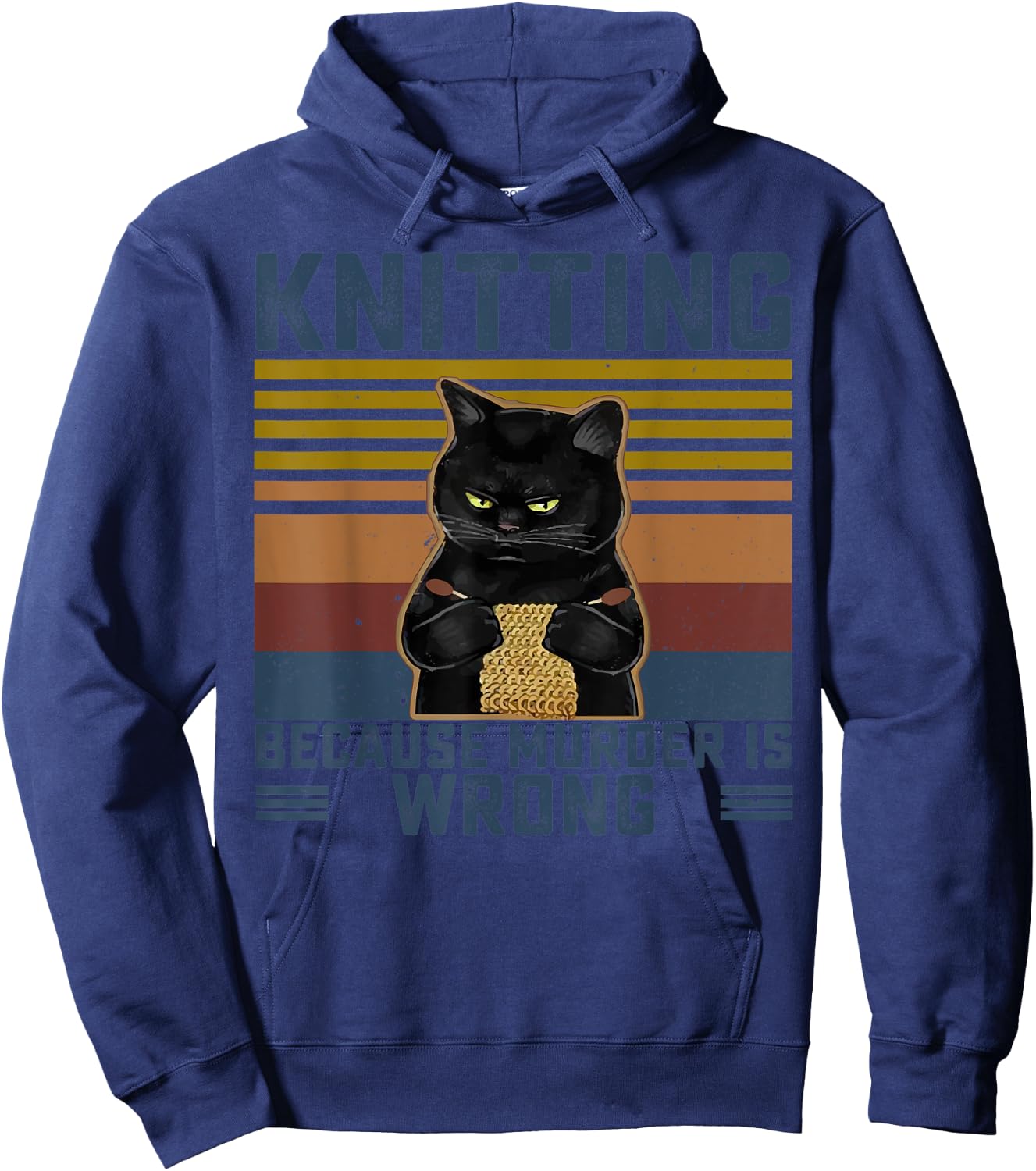 Knitting Because Murder Is Wrong Knitting Lover Knitter Hoodie - Hoodie | Navy