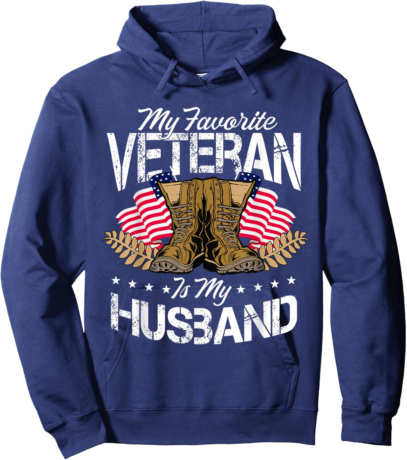 My Favorite Veteran is My Husband Hoodie - Hoodie | Navy