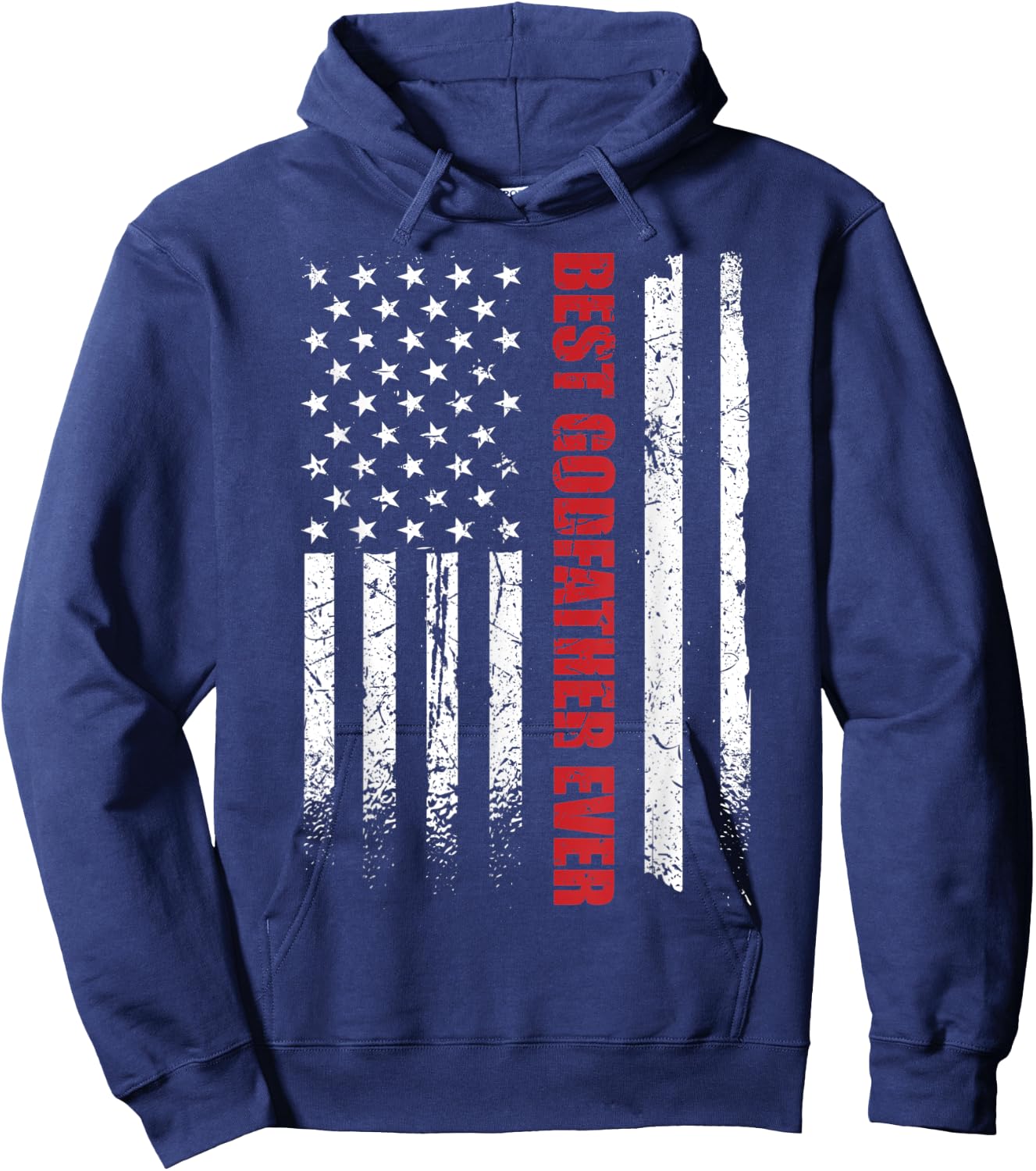 Best Godfather Ever American Flag Godfather USA Flag Hoodie - Hoodie | Navy