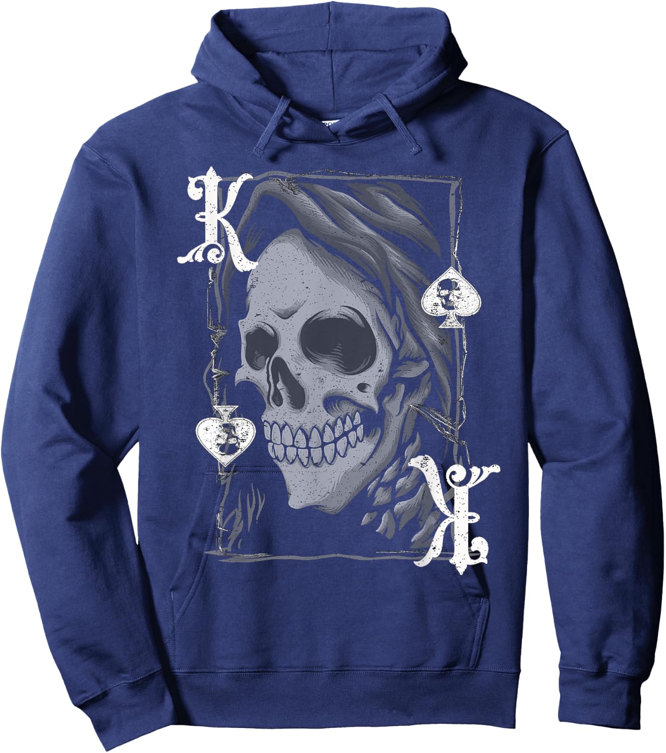 King Of Spades Grim Reaper - Vintage Poker Design Hoodie - Hoodie | Navy