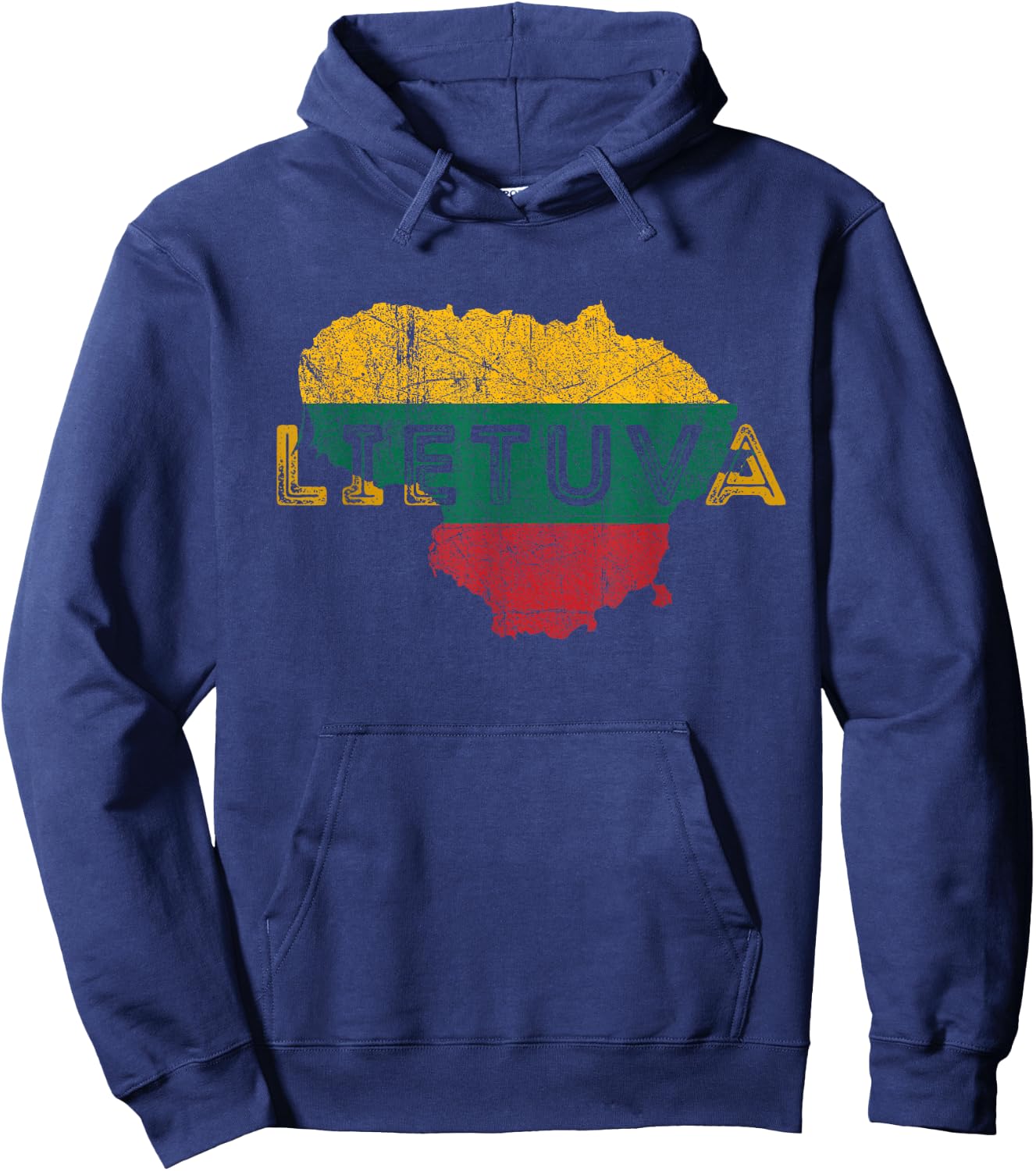 Lithuania Map & Flag Souvenir - Lithuanian Lietuva Souvenir Hoodie - Hoodie | Navy