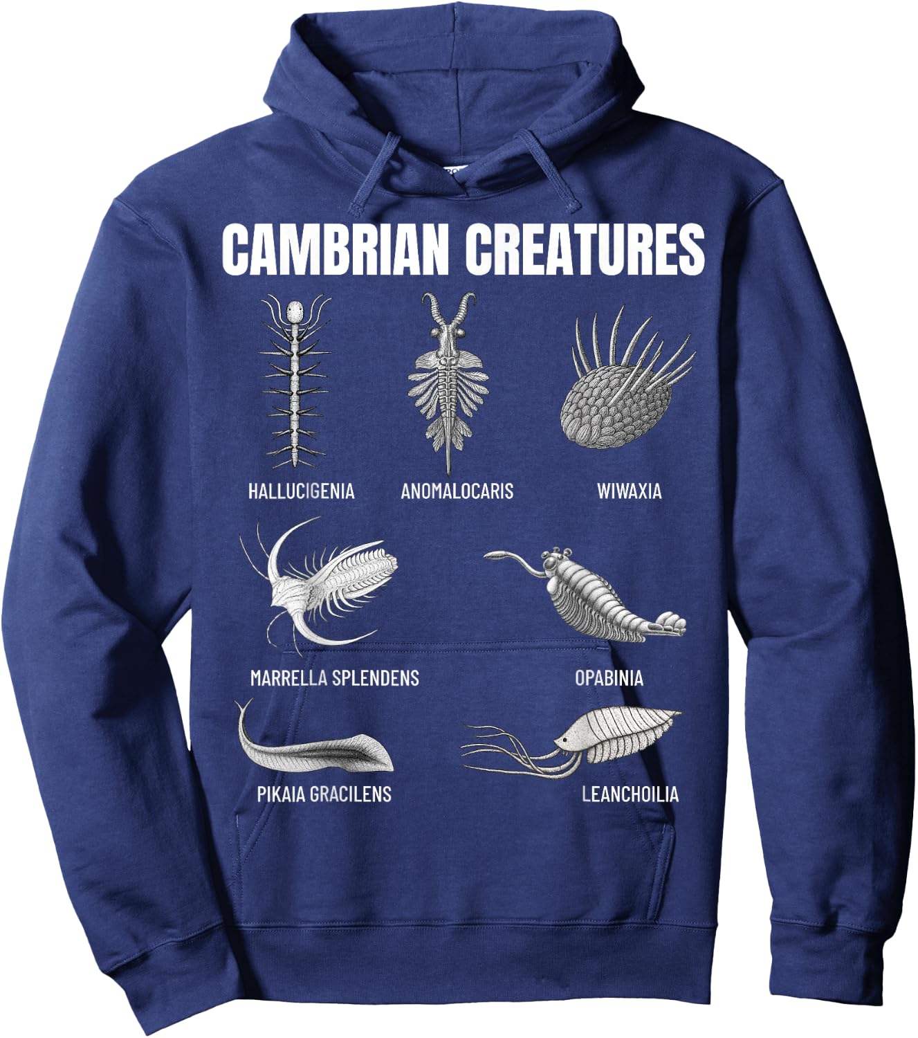 Cambrian Creatures Fossil Paleoart Evolution Science Lover Hoodie - Hoodie | Navy