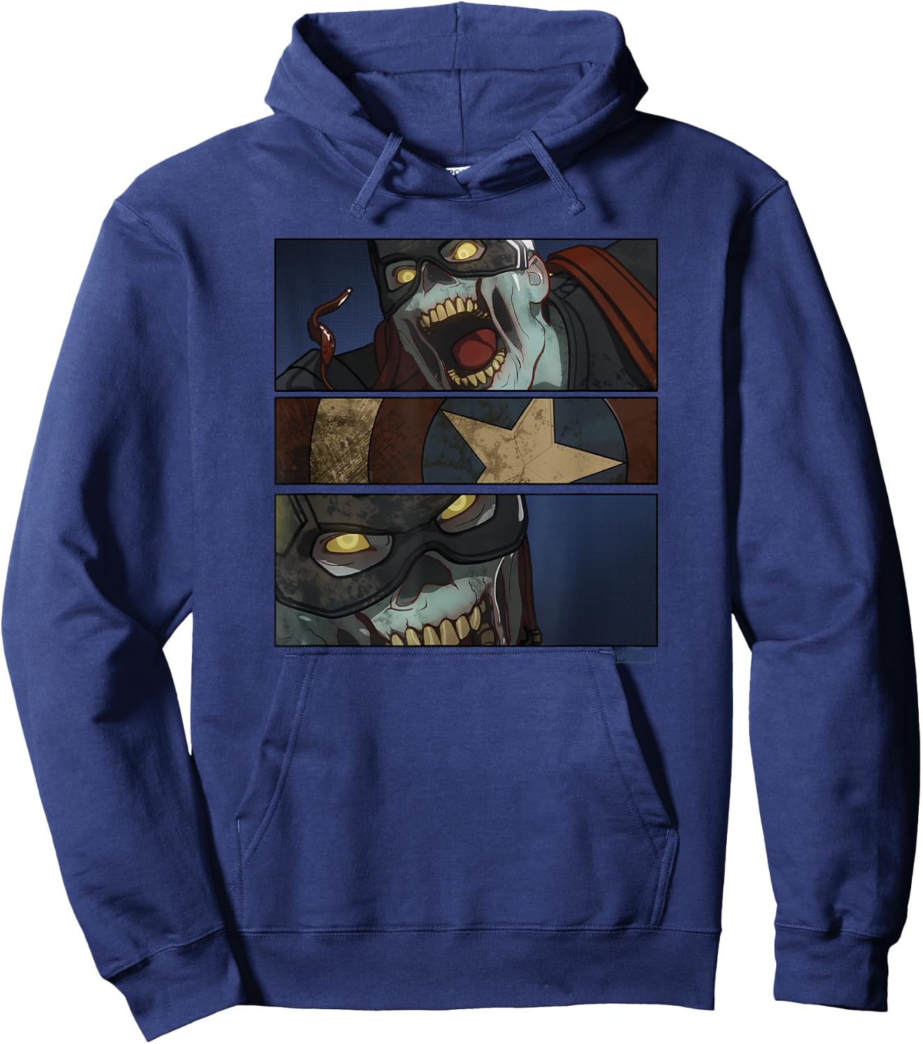 Marvel What If Zombie Captain America Panels Hoodie - Hoodie | Navy