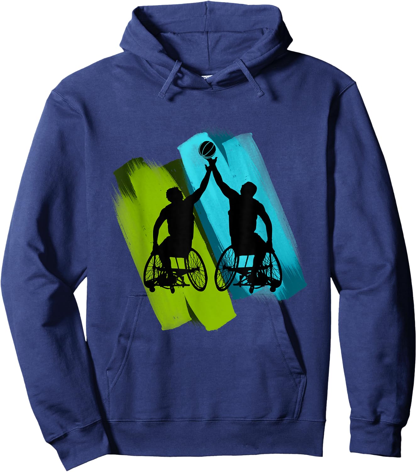 Cool Wheelchair Basketball Game Hoodie - Hoodie | Navy