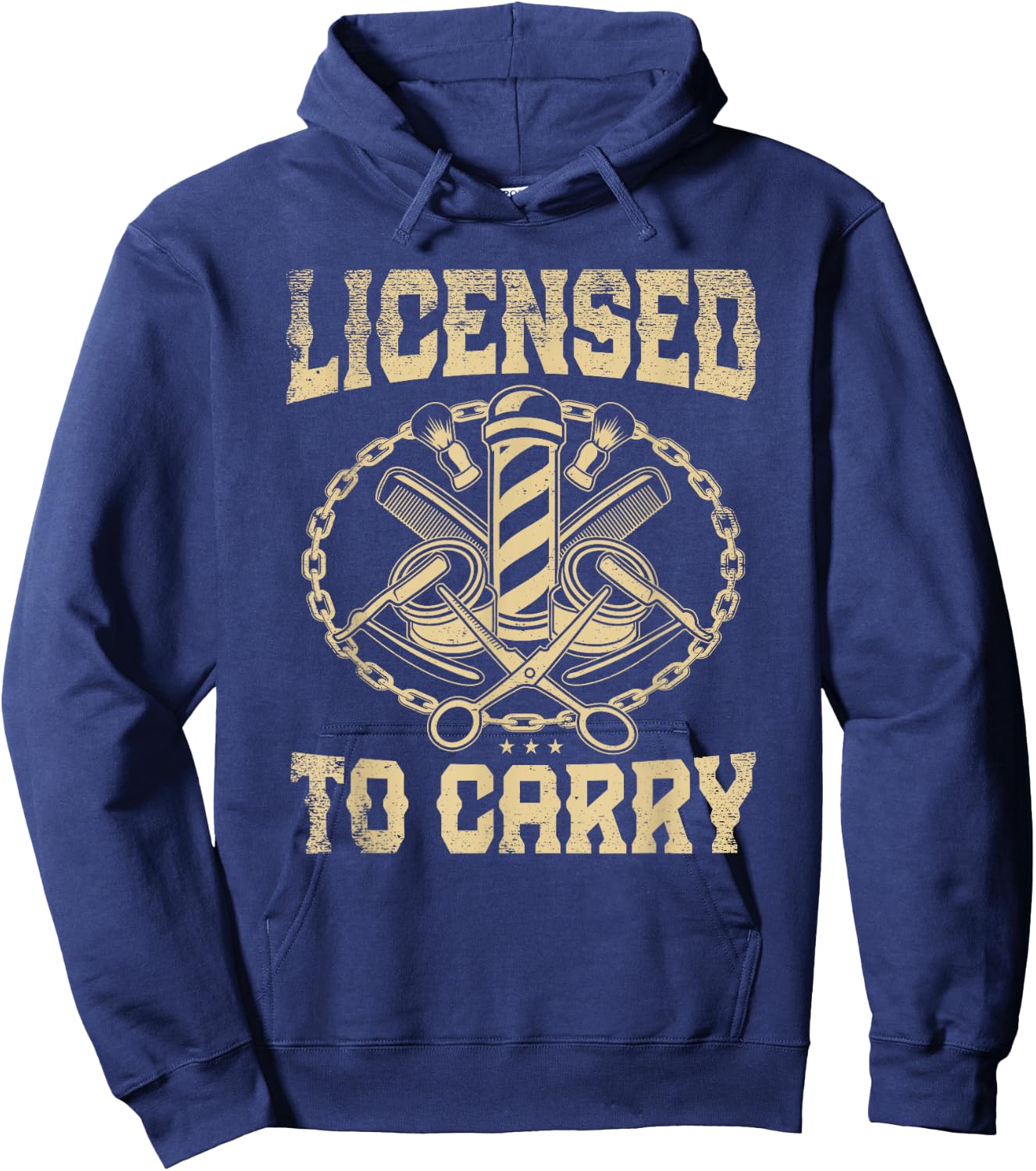 Licensed to carry for a Barber Hairdresser Funny Hairstylist Hoodie - Hoodie | Navy
